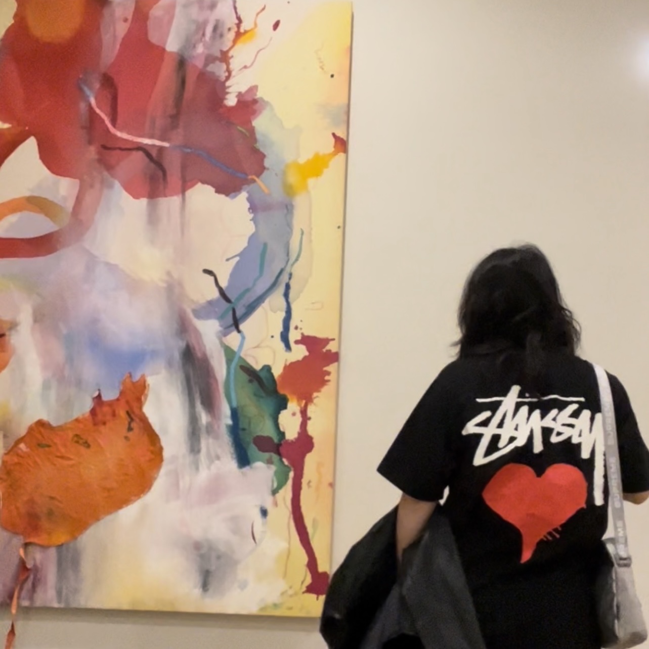 Supreme Shoulder Bag Silver - 22FW, Stussy Stock Heart T-Shirt Black 착용 스타일 - 2