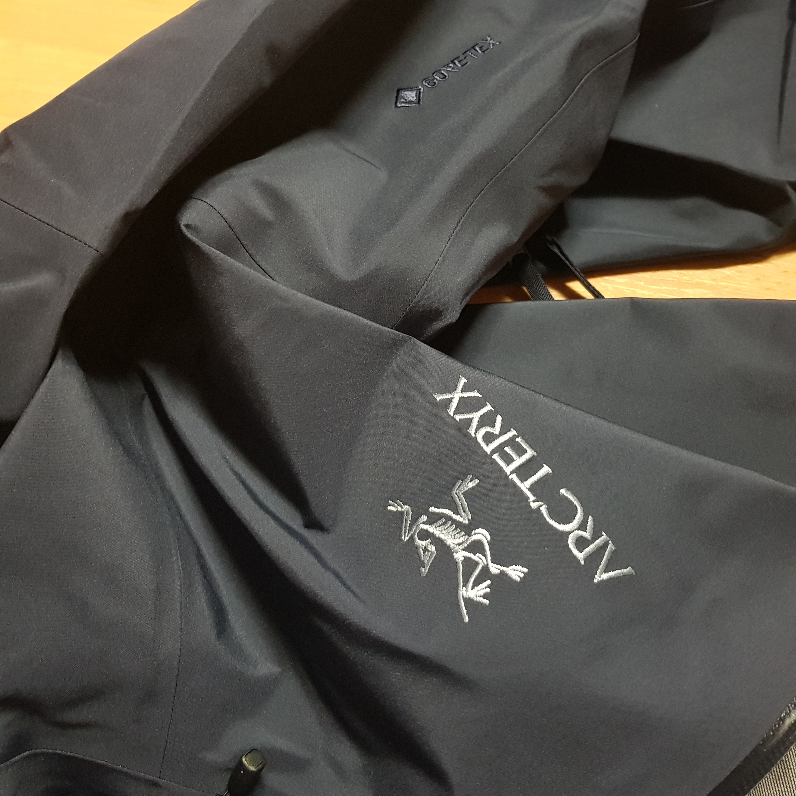 Arc'teryx Beta LT Jacket Black Sapphire, Salomon XT-4 White Lunar Rock 착용 스타일 - 3