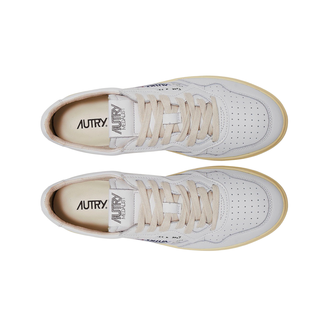 오트리 메달리스트 로우 레더 스니커즈 화이트 블랙 레터링(Autry Medalist Low Leather Sneakers White with Black Lettering) - 2