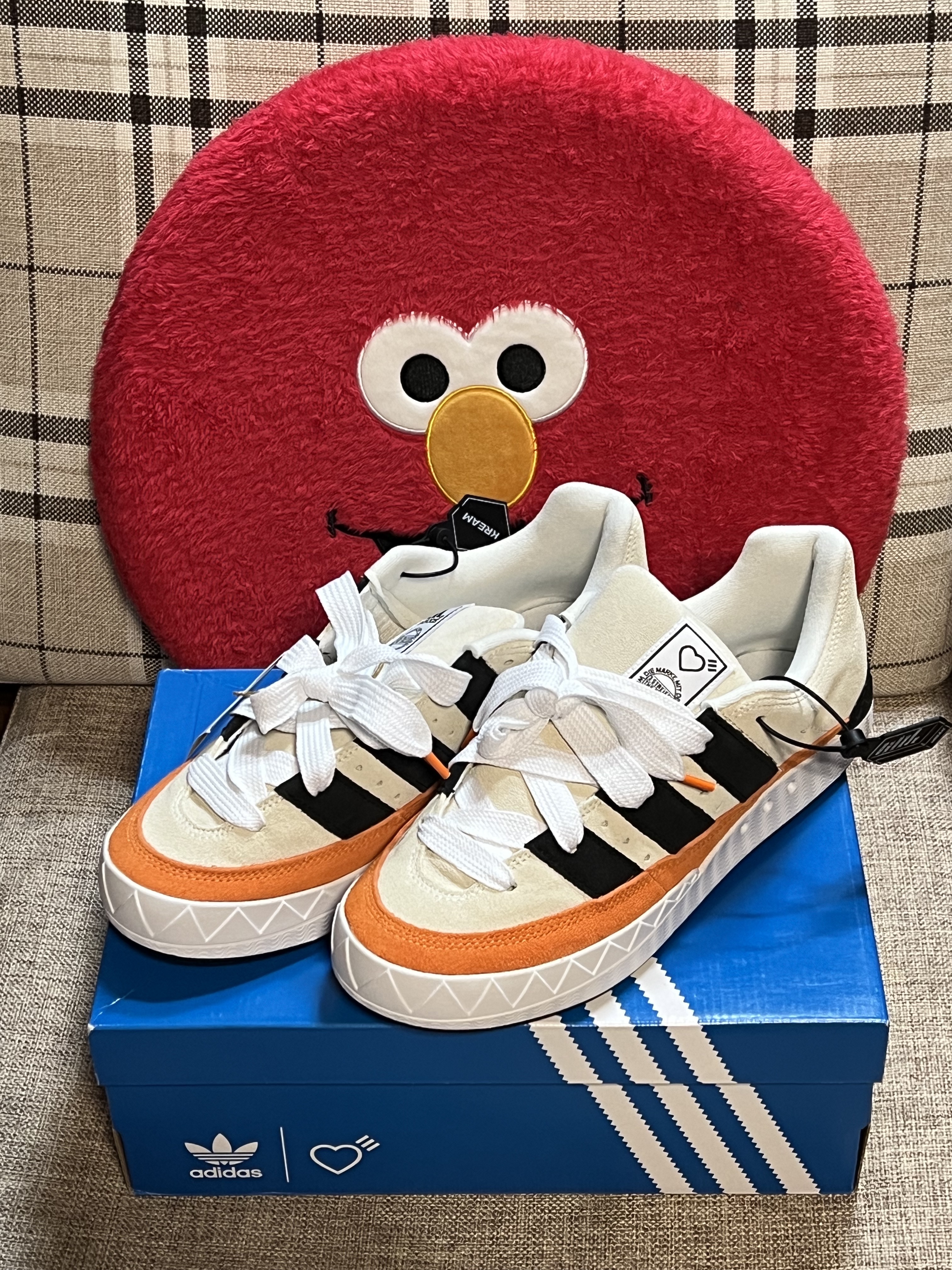 Adidas x Human Made Adimatic White 착용 스타일 - 1