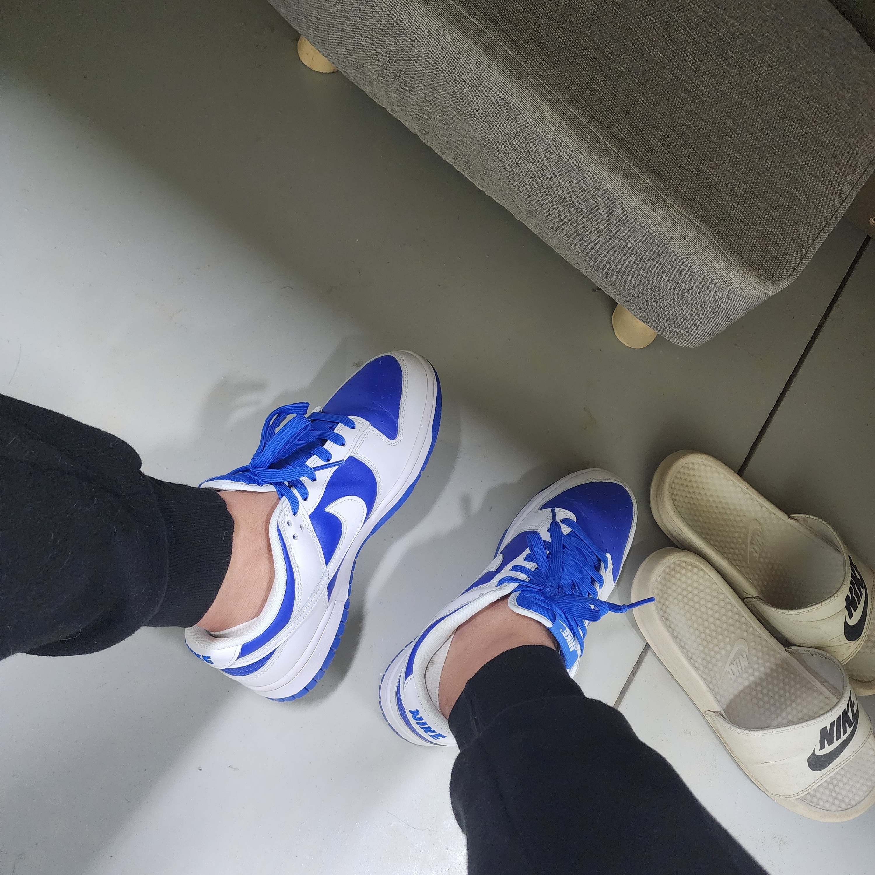 Nike Dunk Low Retro Racer Blue and White 착용 스타일