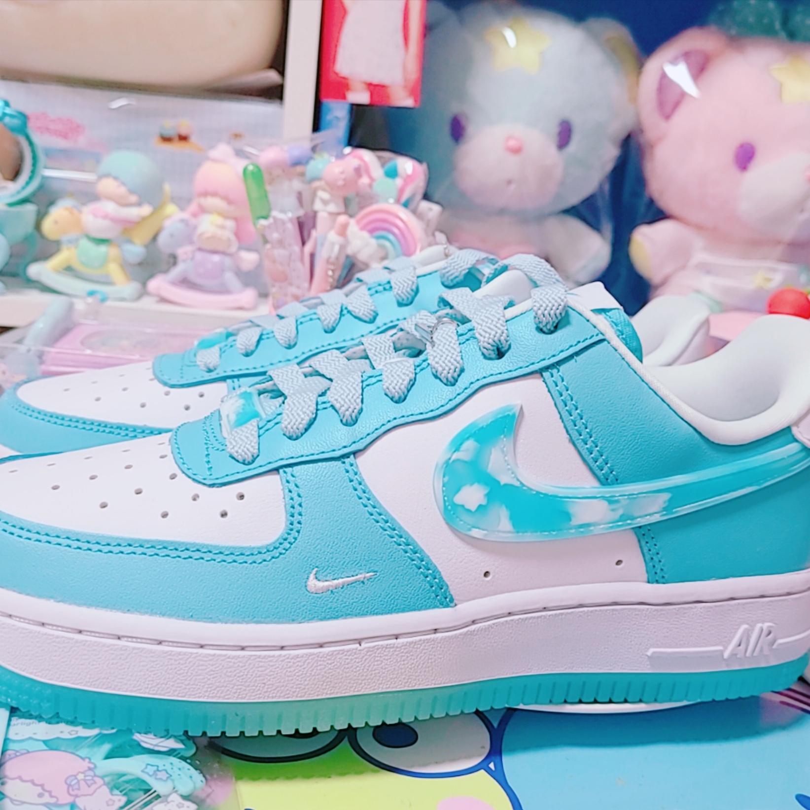 (W) Nike Air Force 1 '07 LX Celestine Blue 착용 스타일