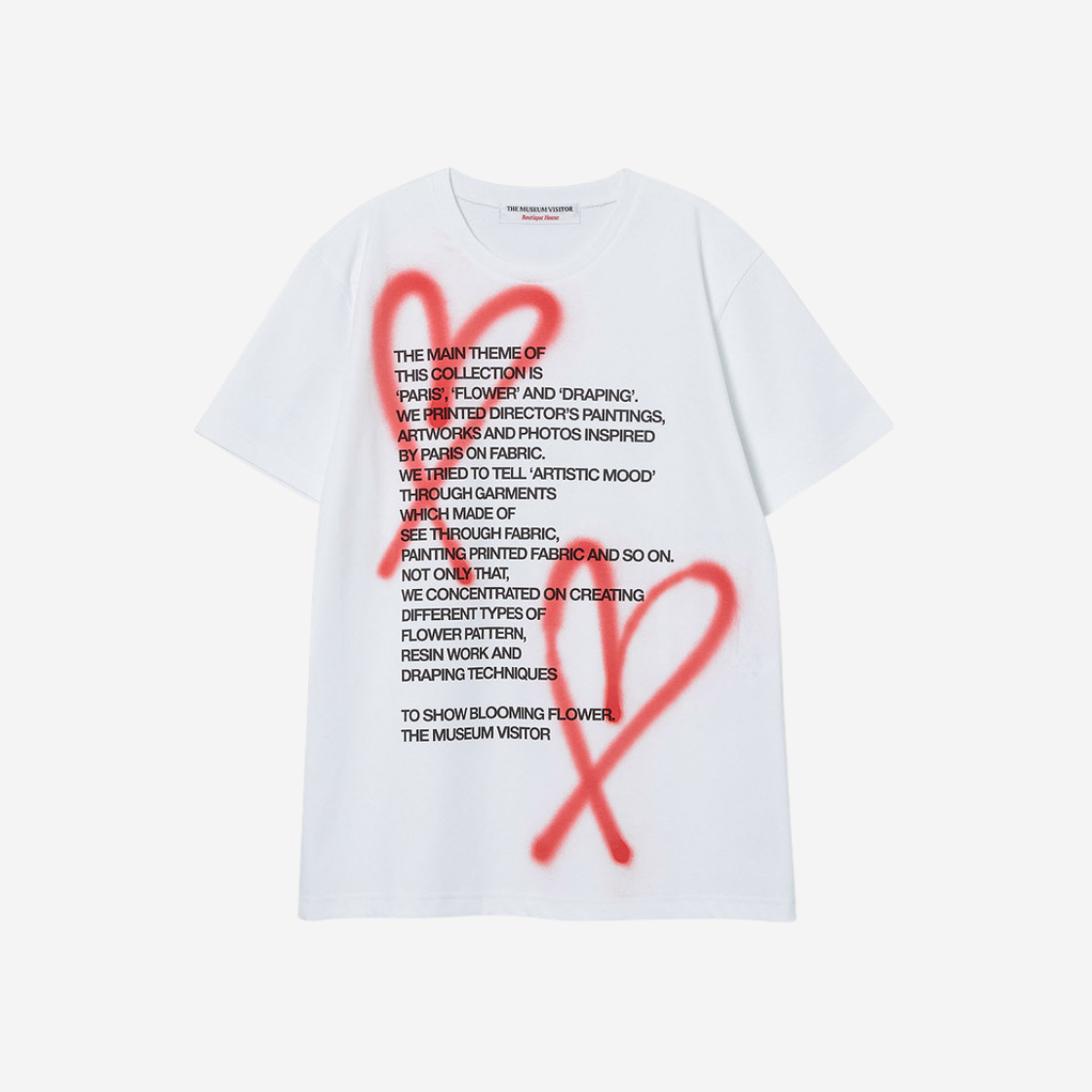 The Museum Visitor Heart Sprayed T-Shirt White