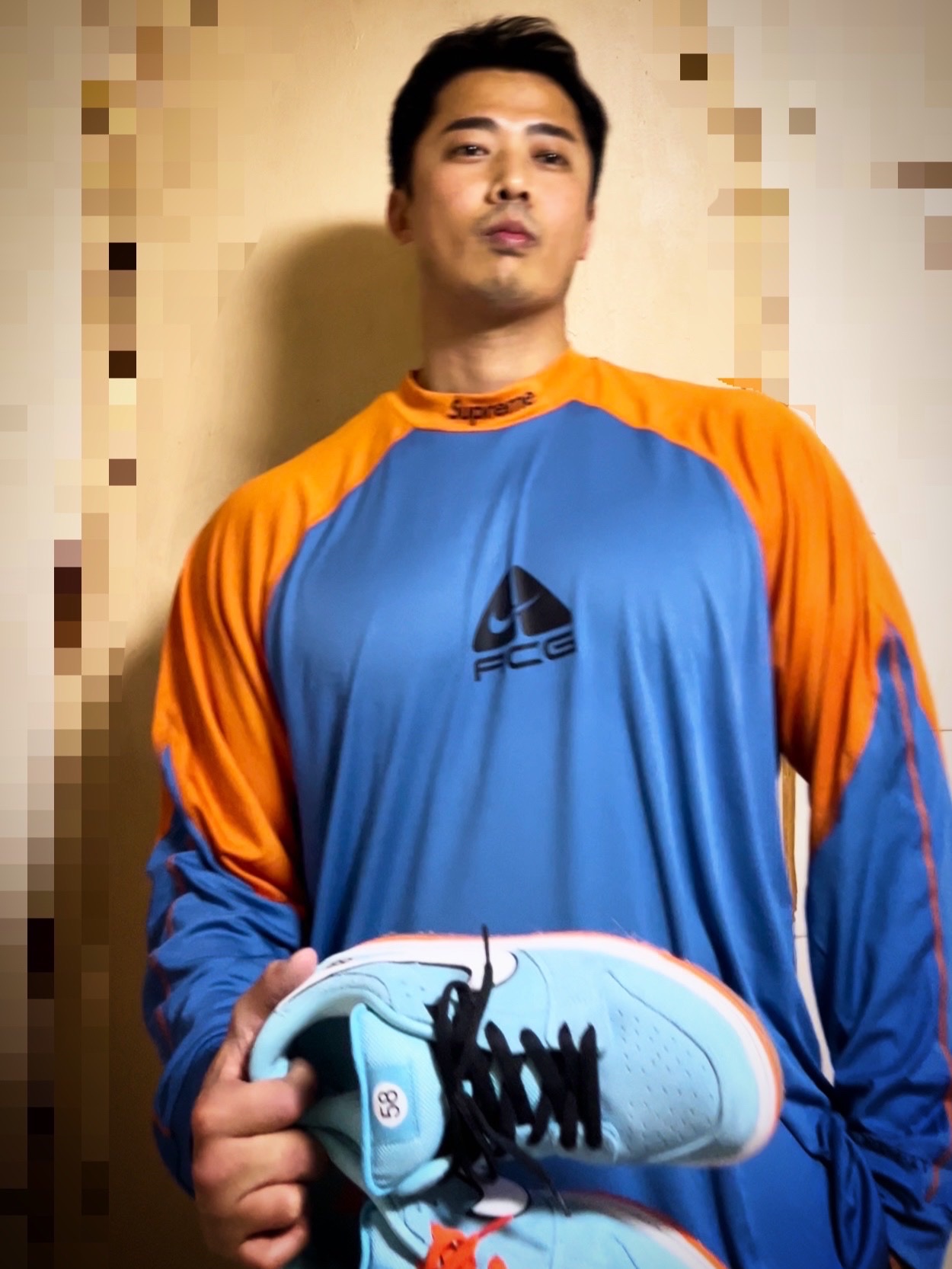 Supreme x Nike ACG Jersey Dusty Blue - 22FW, Nike SB Dunk Low Pro Blue Chill 착용 스타일 - 3