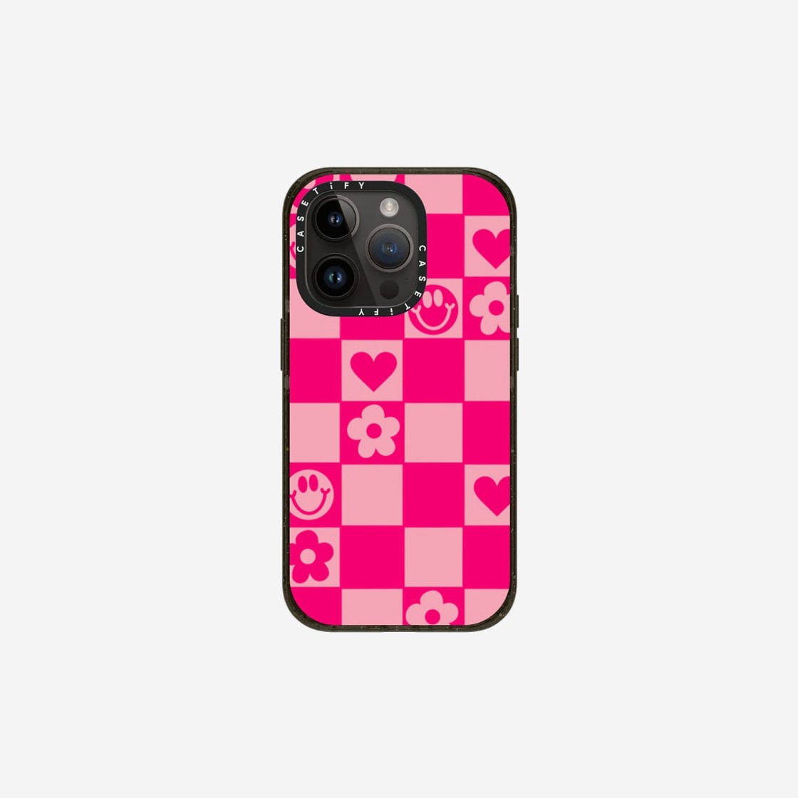 Casetify iPhone Smiley Daisy Grid by Blythe Impact Case Matte Black 상세 이미지 1