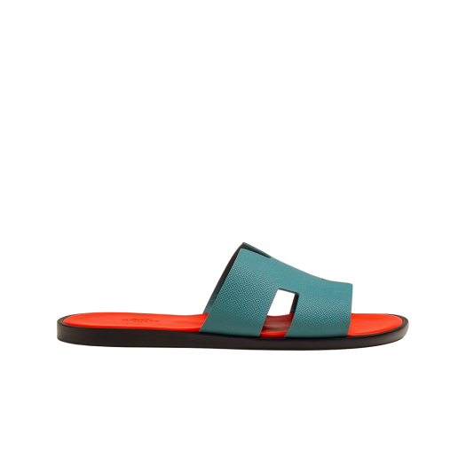 Hermes Izmir Sandal Epsom & Bleu Bleuet Orange