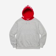 Supreme Contrast Hooded Sweatshirt Heather Grey - 21FW