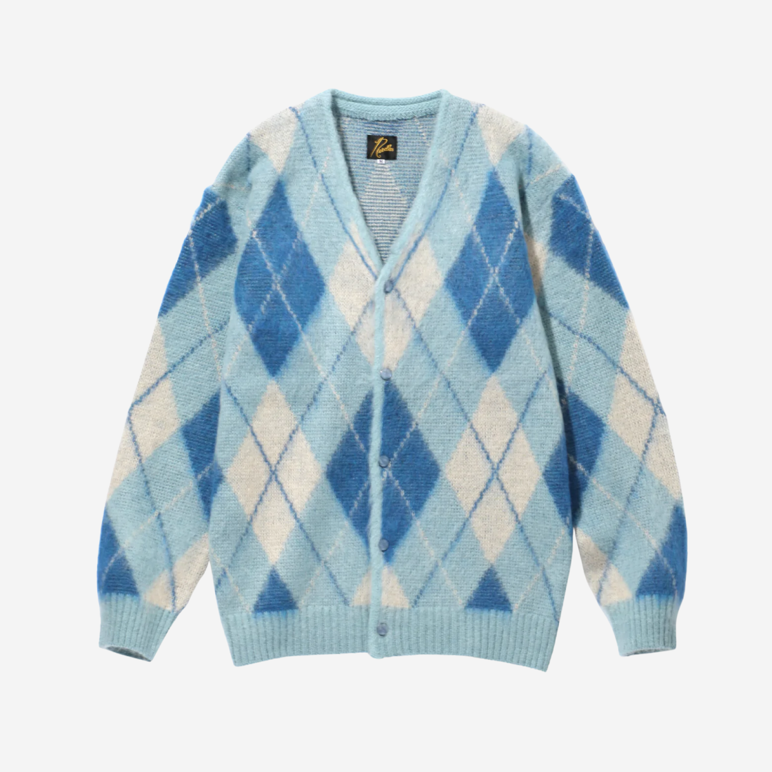 Needles Mohair Cardigan Argyle Blue 상세 이미지 1