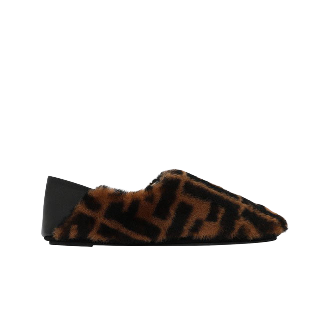 (W) 펜디 FF 쉽스킨 슬리퍼 브라운((W) Fendi FF Sheepskin Slippers Brown) - 1