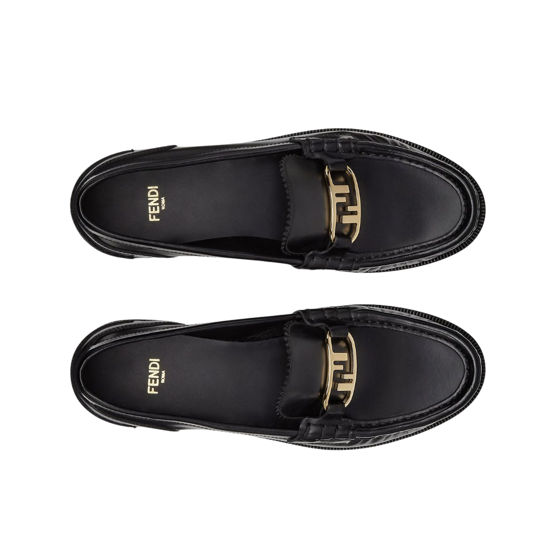 (W) 펜디 오락 레더 로퍼 블랙((W) Fendi O’Lock Leather Loafers Black) - 2