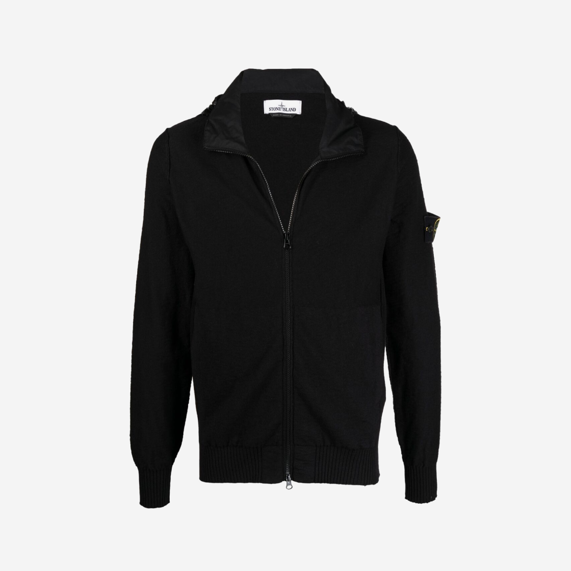 Stone Island 525B0 Full Zip Knit Cardigan Black - 21SS 상세 이미지 1