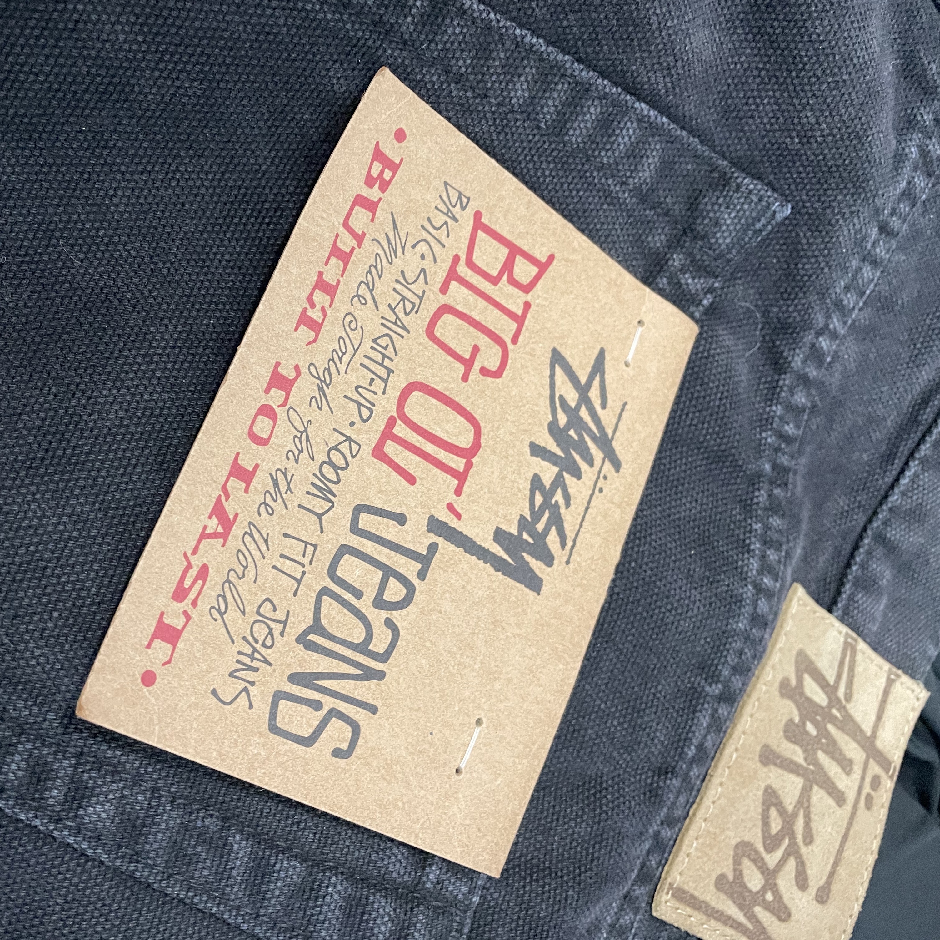 Stussy Washed Canvas Big OL' Jean Black 착용 스타일 - 2