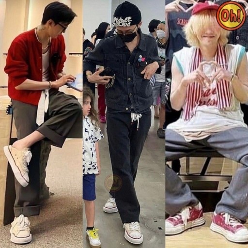 Maison Mihara Yasuhiro Peterson OG Sole Canvas Low-top Sneakers Natural, Maison Mihara Yasuhiro Peterson VL OG Sole Canvas Low-top Sneakers Orange 착용 스타일