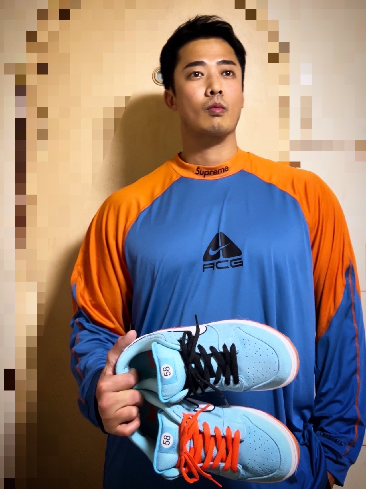 Supreme x Nike ACG Jersey Dusty Blue - 22FW, Nike SB Dunk Low Pro Blue Chill 착용 스타일 - 2