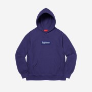 Supreme Box Logo Hooded Sweatshirt Washed Navy - 21FW