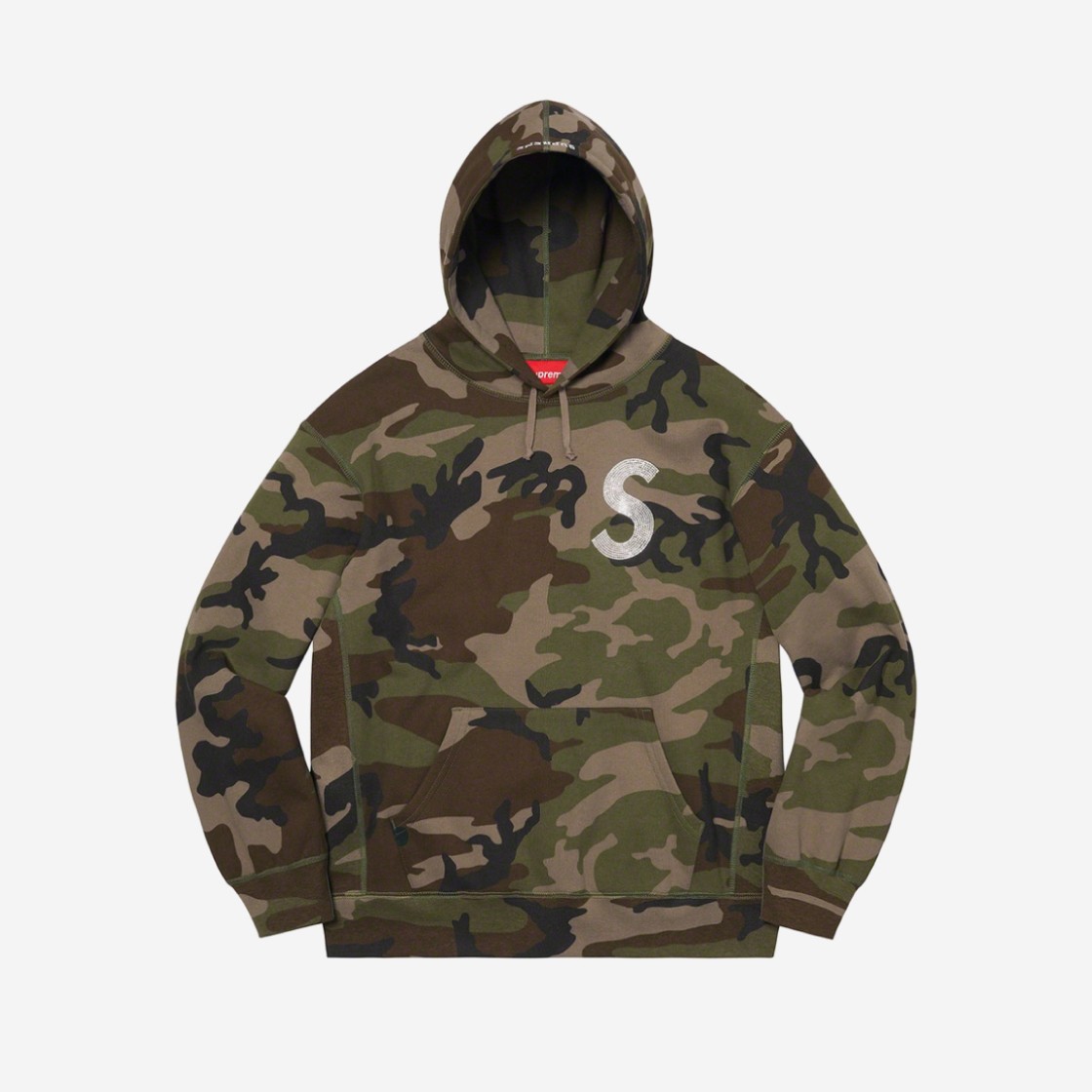 Supreme Swarovski S Logo Hooded Sweatshirt Woodland Camo - 21SS 상세 이미지 1