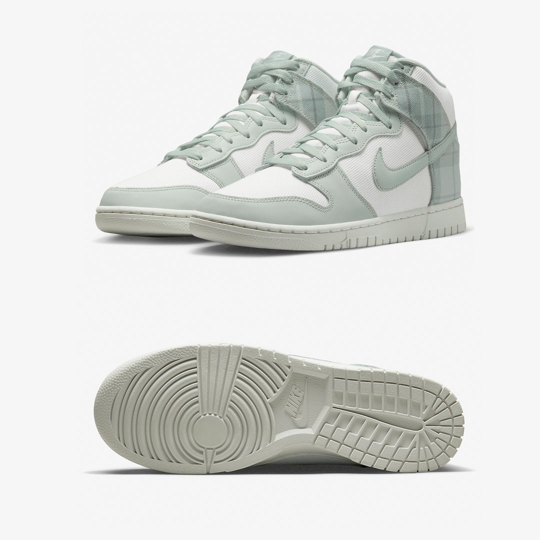 Nike Dunk High Light Silver and Summit White 착용 스타일 - 2