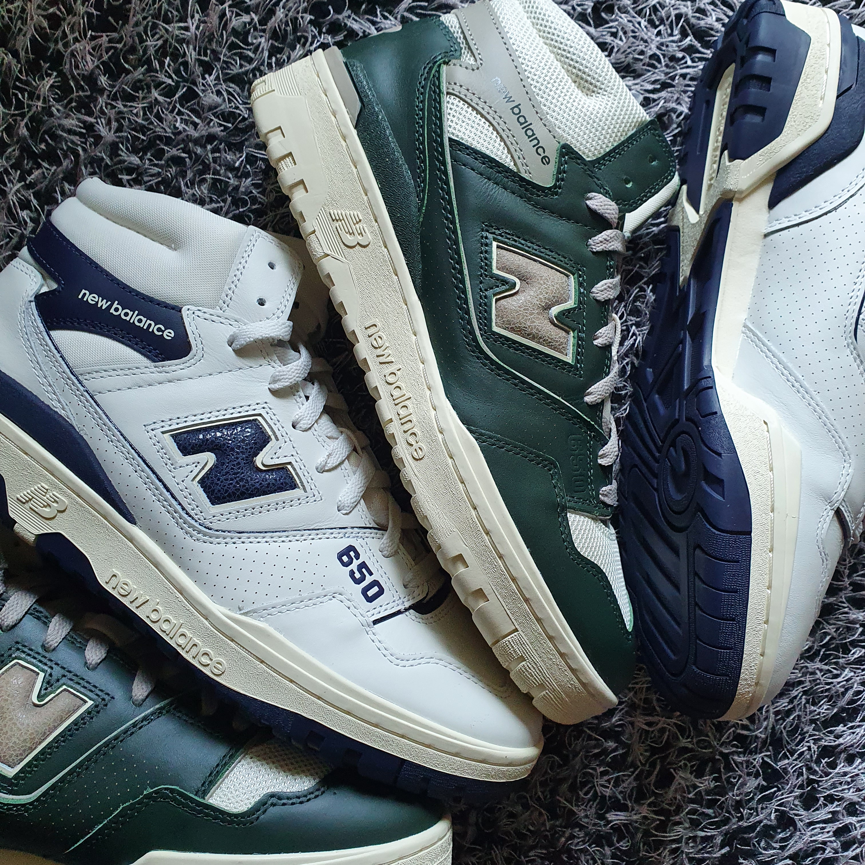 New Balance x Aime Leon Dore 650R White Navy, New Balance x Aime Leon Dore 650R Forest Green 착용 스타일 - 3