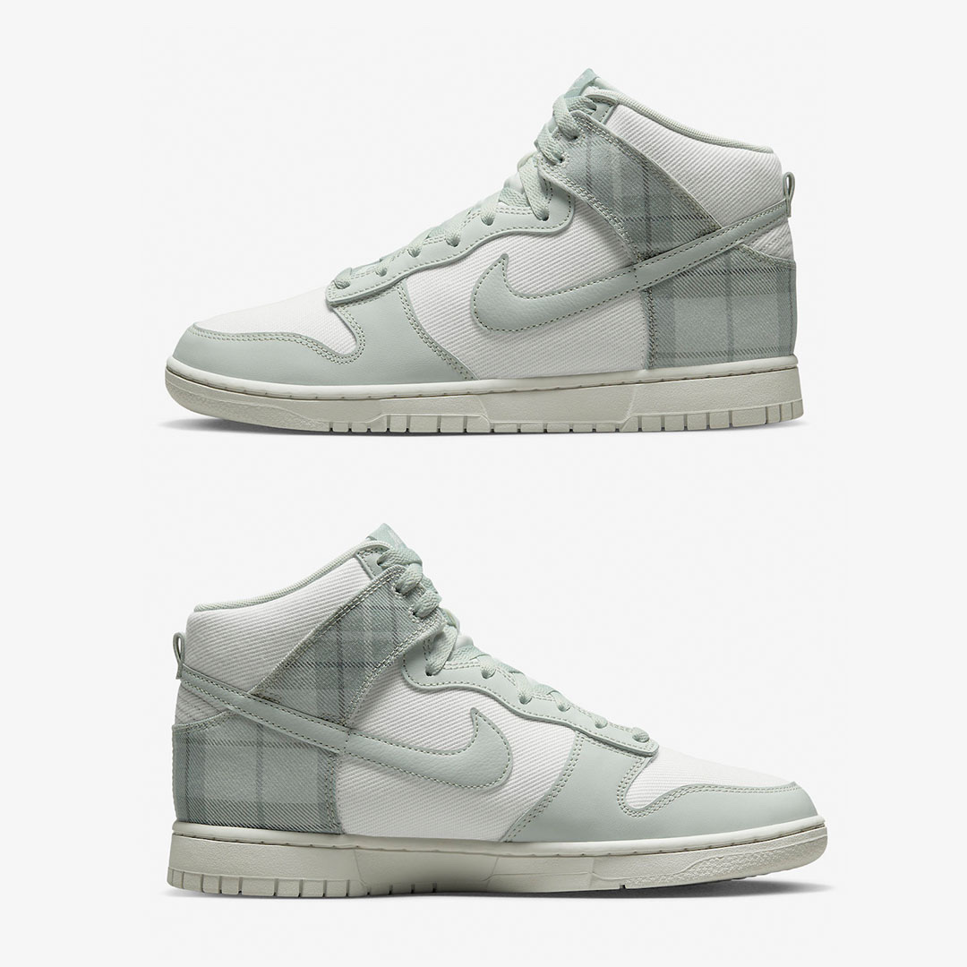 Nike Dunk High Light Silver and Summit White 착용 스타일 - 3