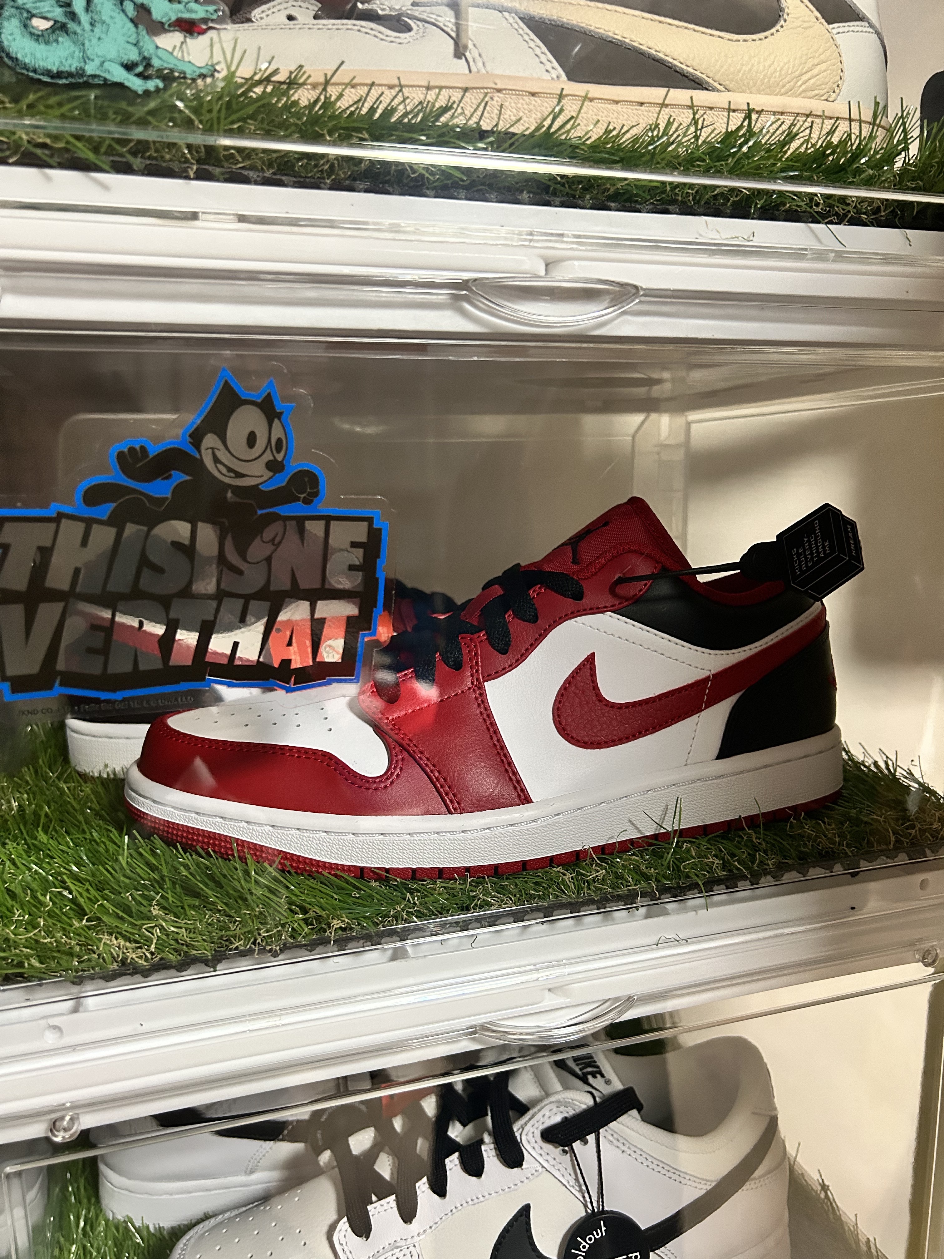 Jordan 1 Low White Gym Red Black 착용 스타일