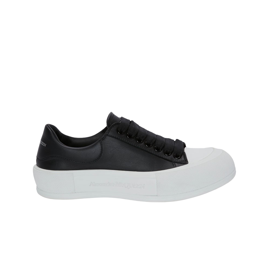 (W) 알렉산더 맥퀸 데크 레이스업 플림솔 블랙((W) Alexander McQueen Deck Lace-Up Plimsoll Black) - 1