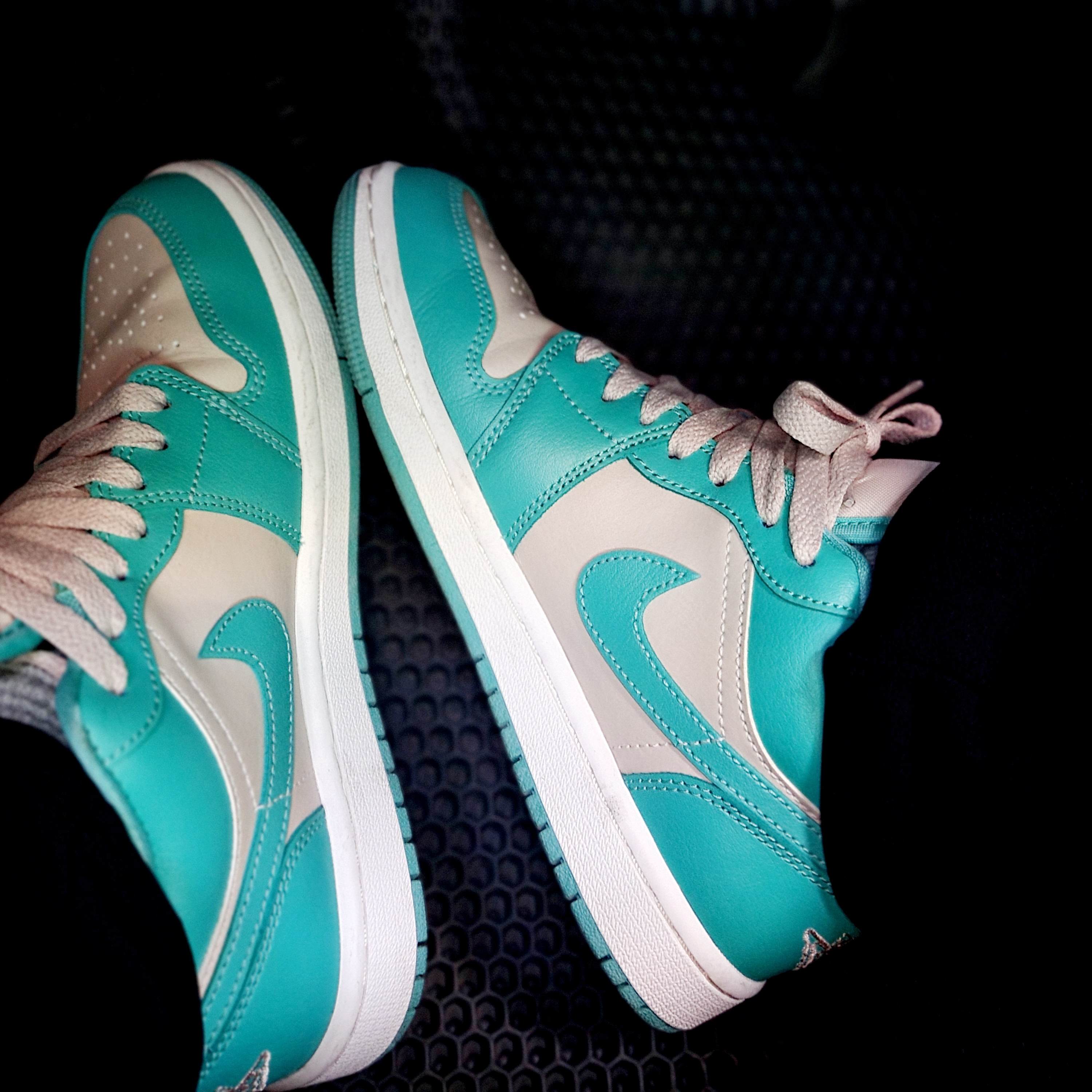 (W) Jordan 1 Low Sanddrift Washed Teal 착용 스타일 - 4