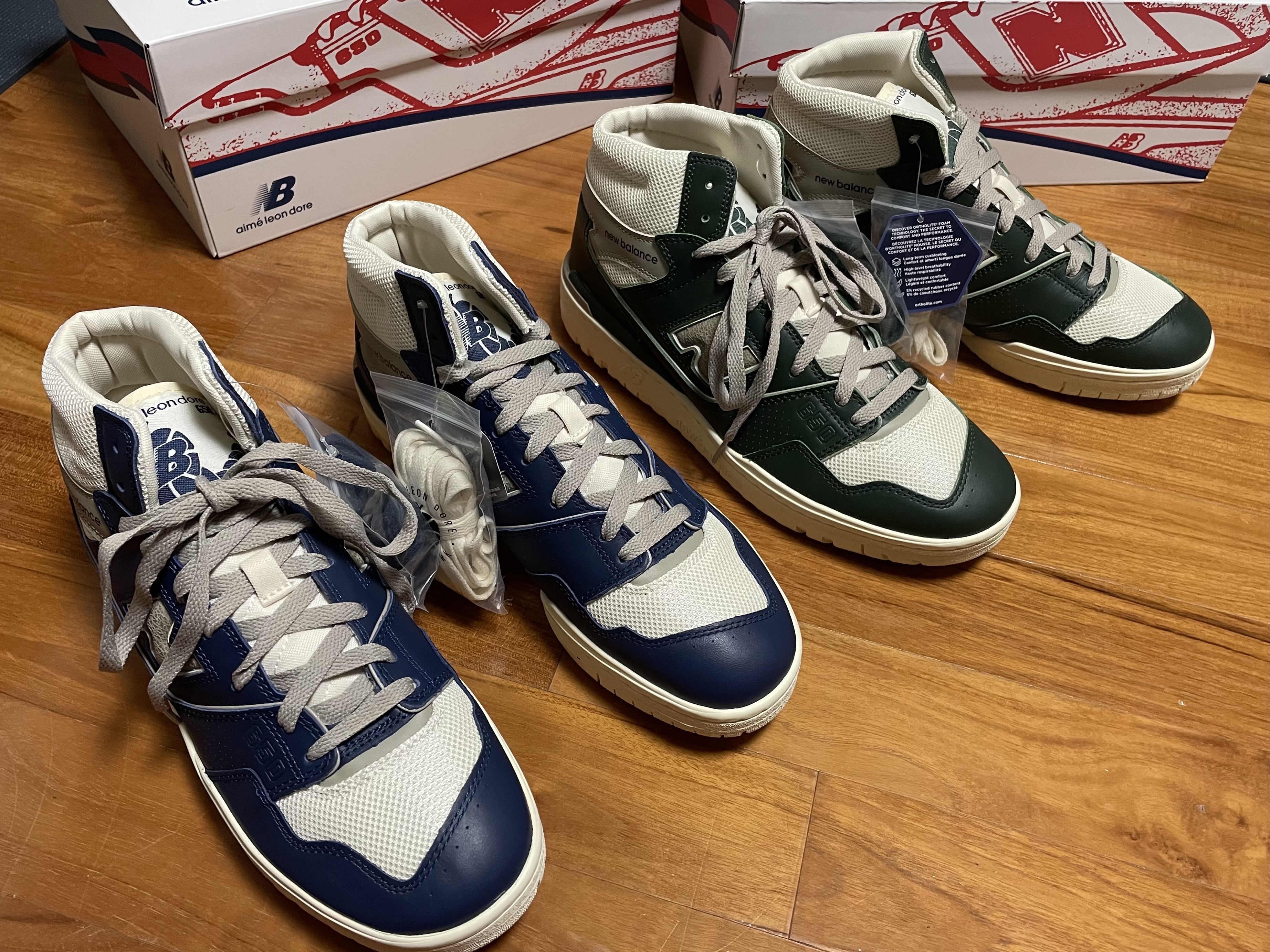 New Balance x Aime Leon Dore 650R Navy, New Balance x Aime Leon Dore 650R Forest Green 착용 스타일 - 1