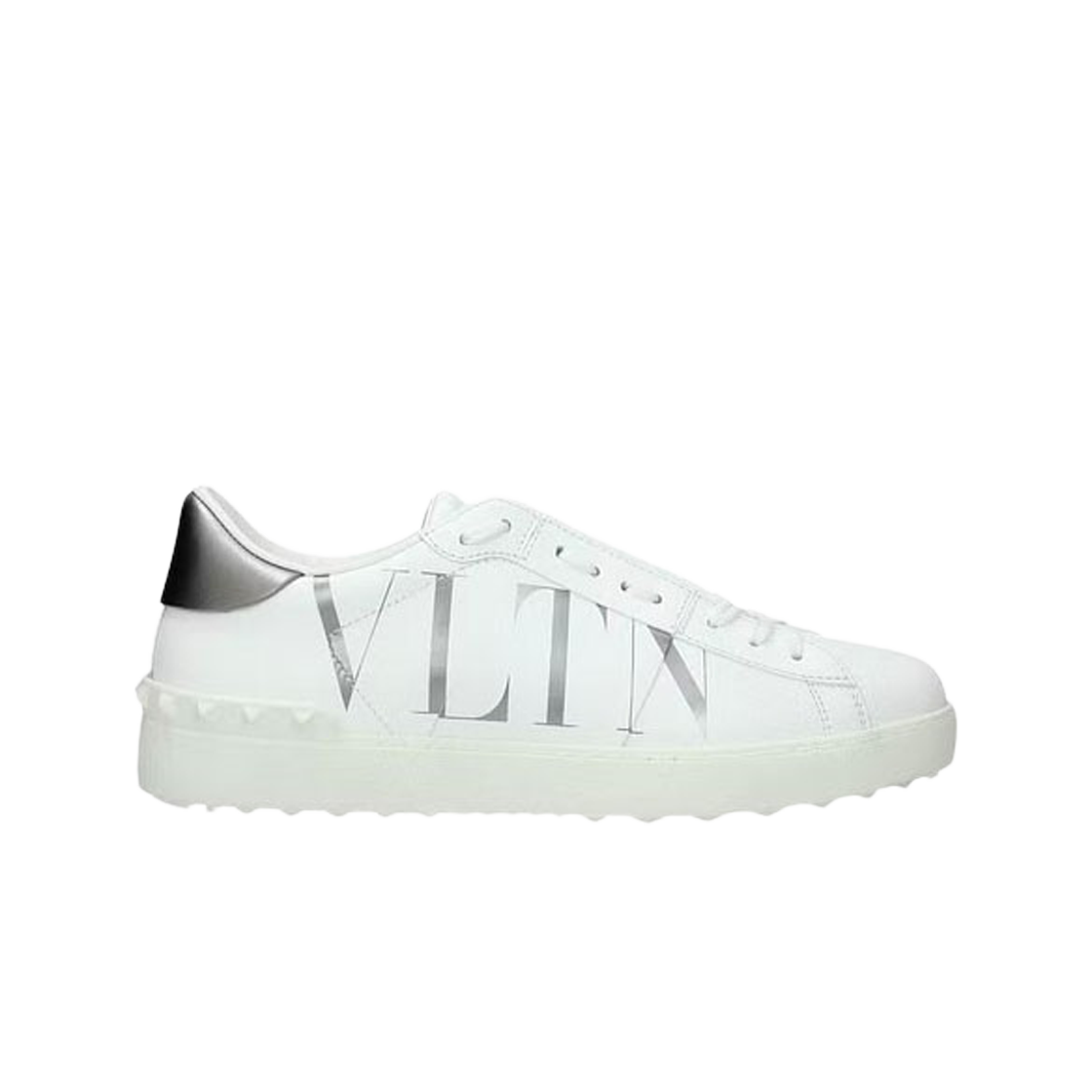 발렌티노 VLTN 프린트 디테일 오픈 스니커즈 화이트 실버(Valentino VLTN Print Detail Open Sneakers White Silver) - 1