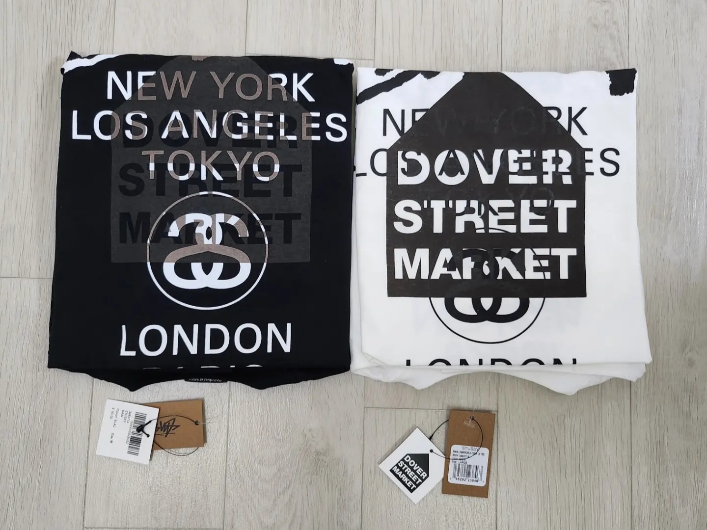 Stussy DSM World Tour LS T-Shirt Black, Stussy DSM World Tour LS T-Shirt White 착용 스타일 - 1