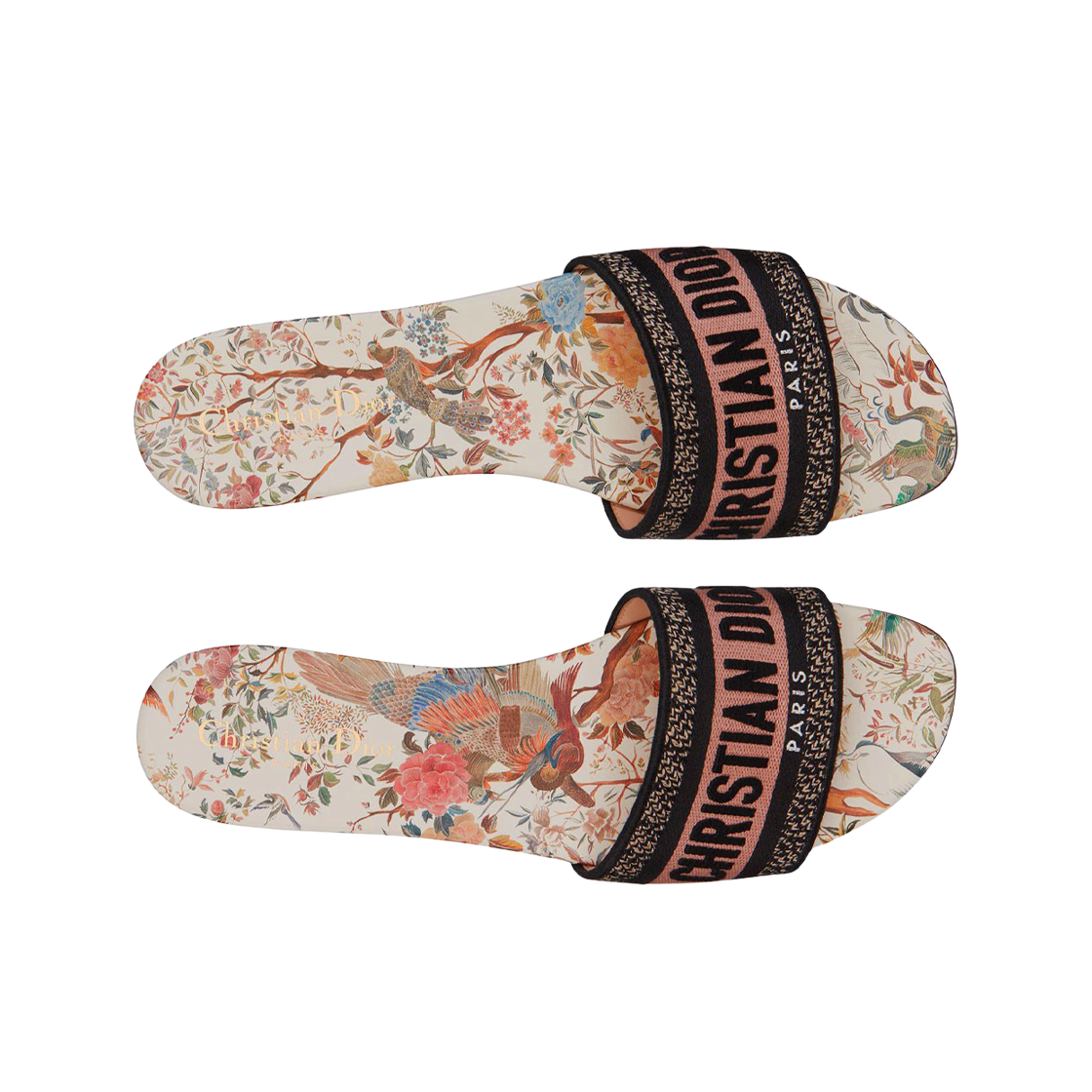 (W) 디올 디웨이 뮬 쟈뎅 디베르 모티프 자수 코튼 화이트 멀티컬러((W) Dior Dway Mule Embroidered Cotton with Jardin d'Hiver Motif White Multicolor) - 2