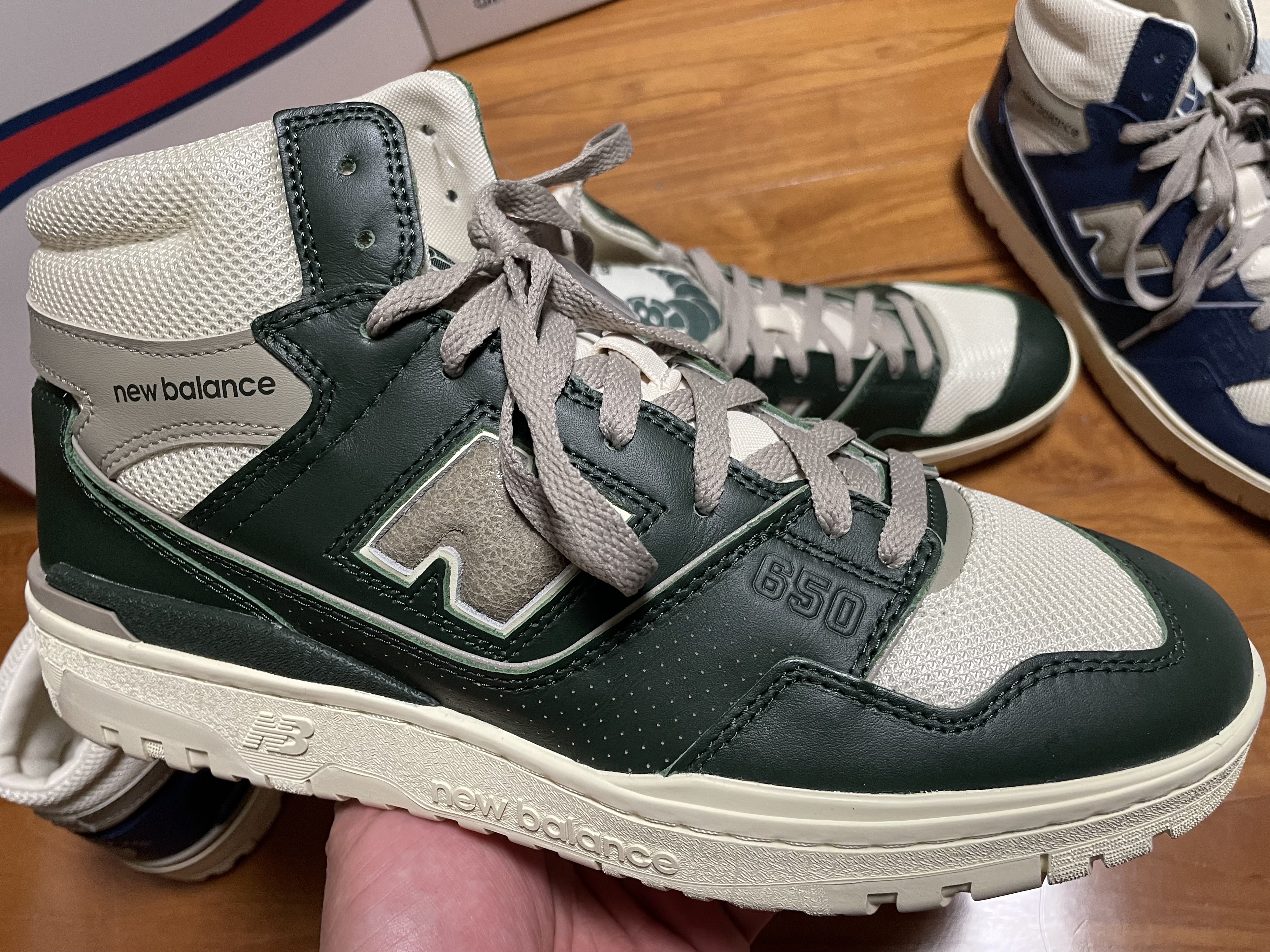 New Balance x Aime Leon Dore 650R Navy, New Balance x Aime Leon Dore 650R Forest Green 착용 스타일 - 4