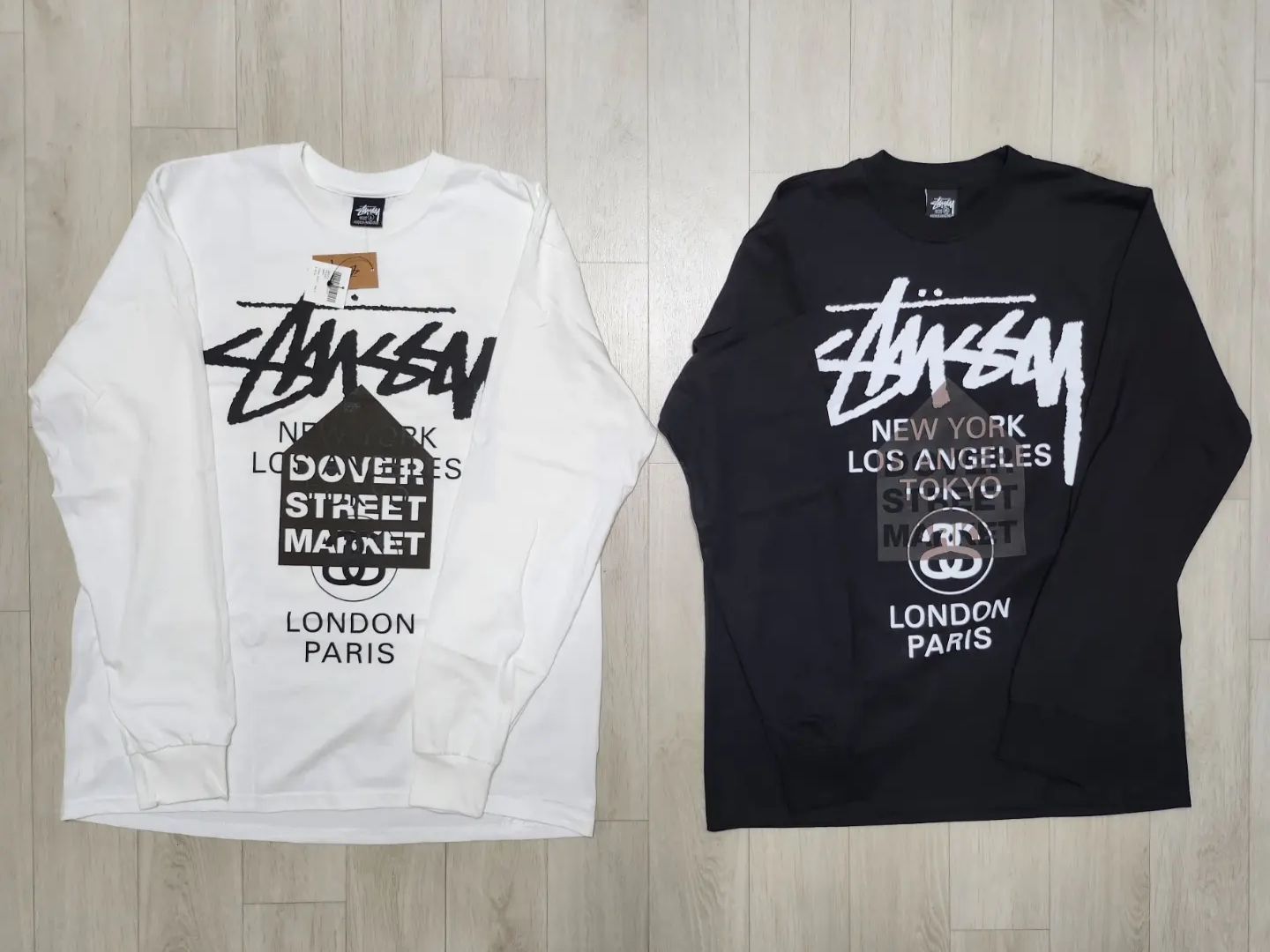 Stussy DSM World Tour LS T-Shirt Black, Stussy DSM World Tour LS T-Shirt White 착용 스타일 - 2