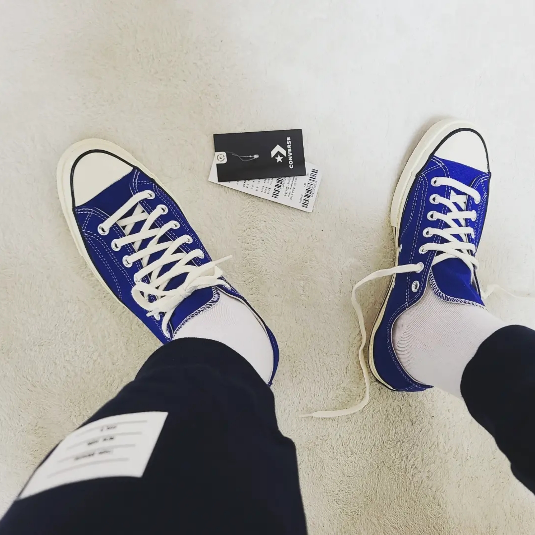 Converse Chuck 70 Ox Vintage Canvas Rush Blue 착용 스타일 - 1