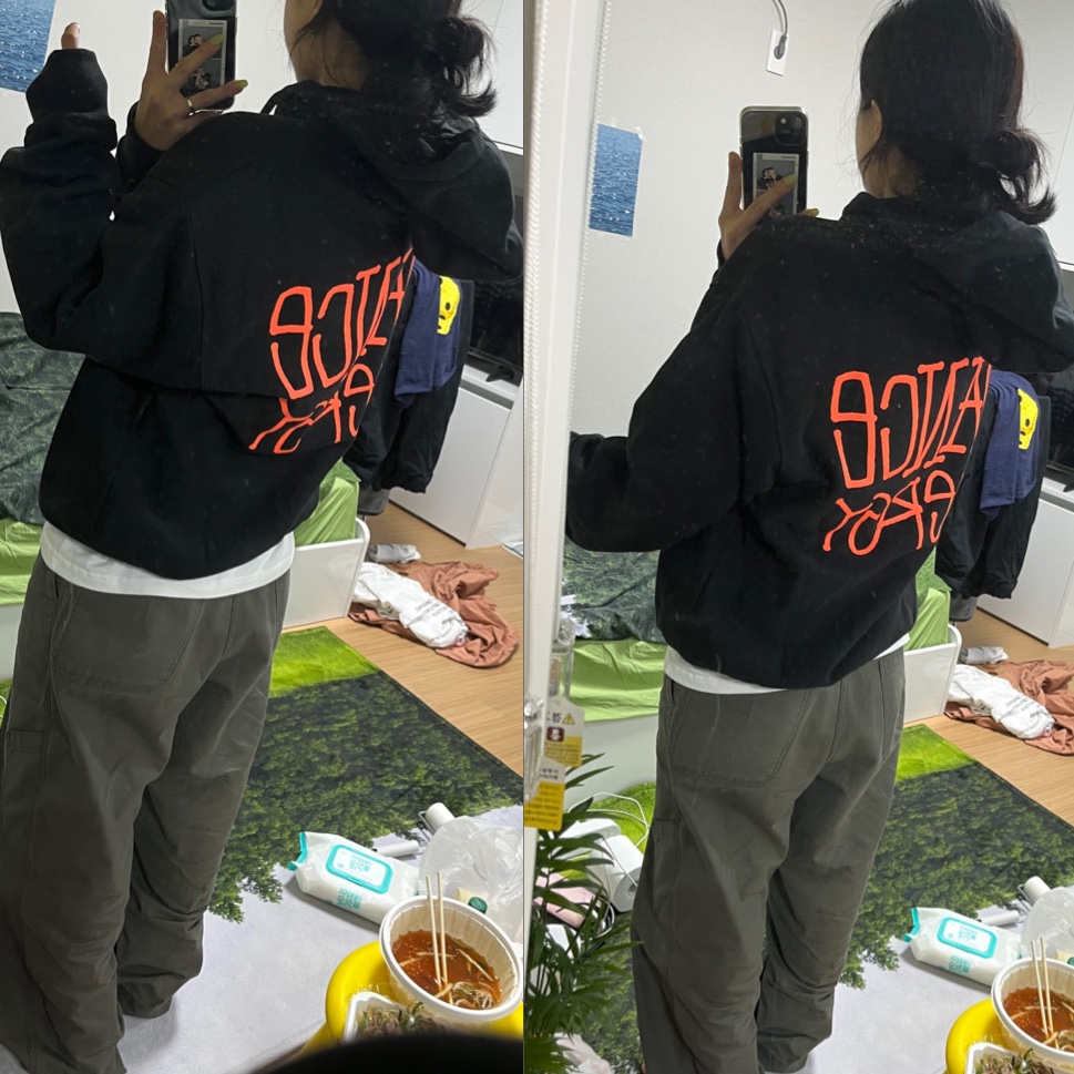 Stussy Dance Energy Hoodie Black 착용 스타일 - 2