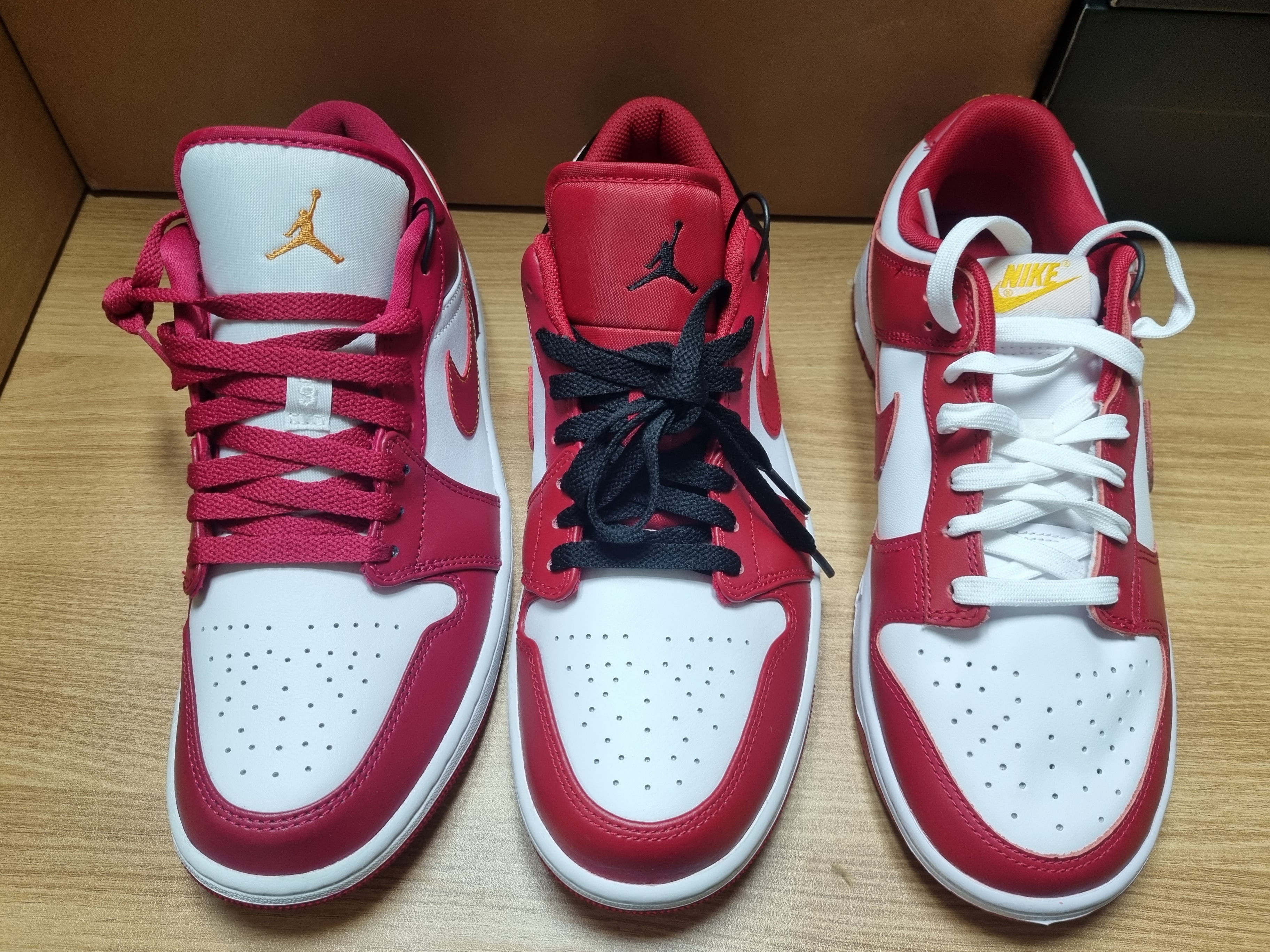 Jordan 1 Low Cardinal Red, (GS) Jordan 1 Low Cardinal Red 착용 스타일 - 1