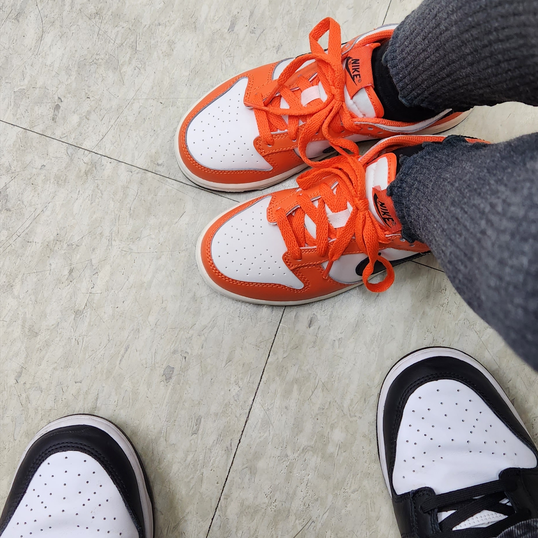 (PS) Nike Dunk Low Safety Orange, Nike Dunk Low Retro Black 착용 스타일