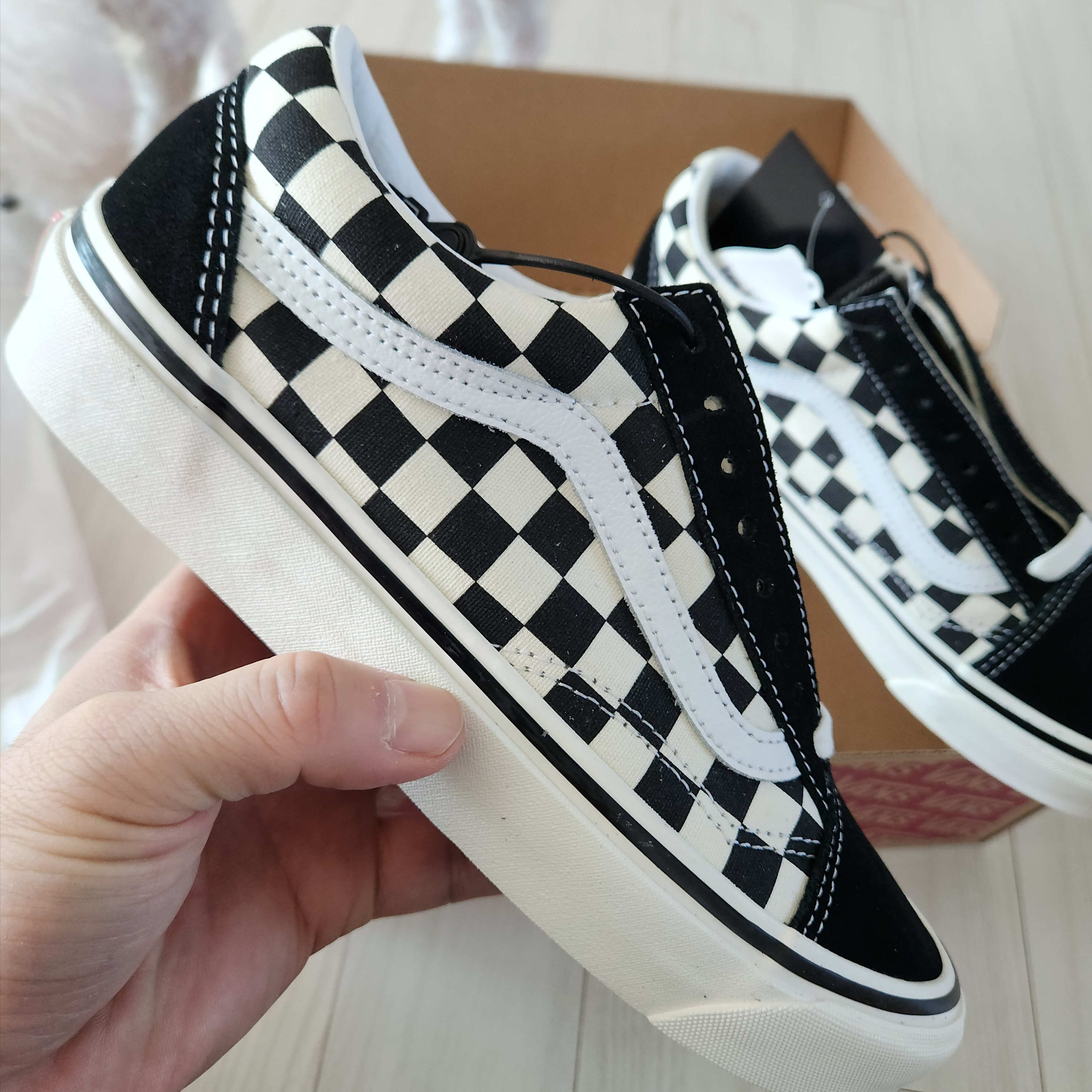 Vans Old Skool 36 DX Anaheim Factory Checkerboard 착용 스타일 - 1