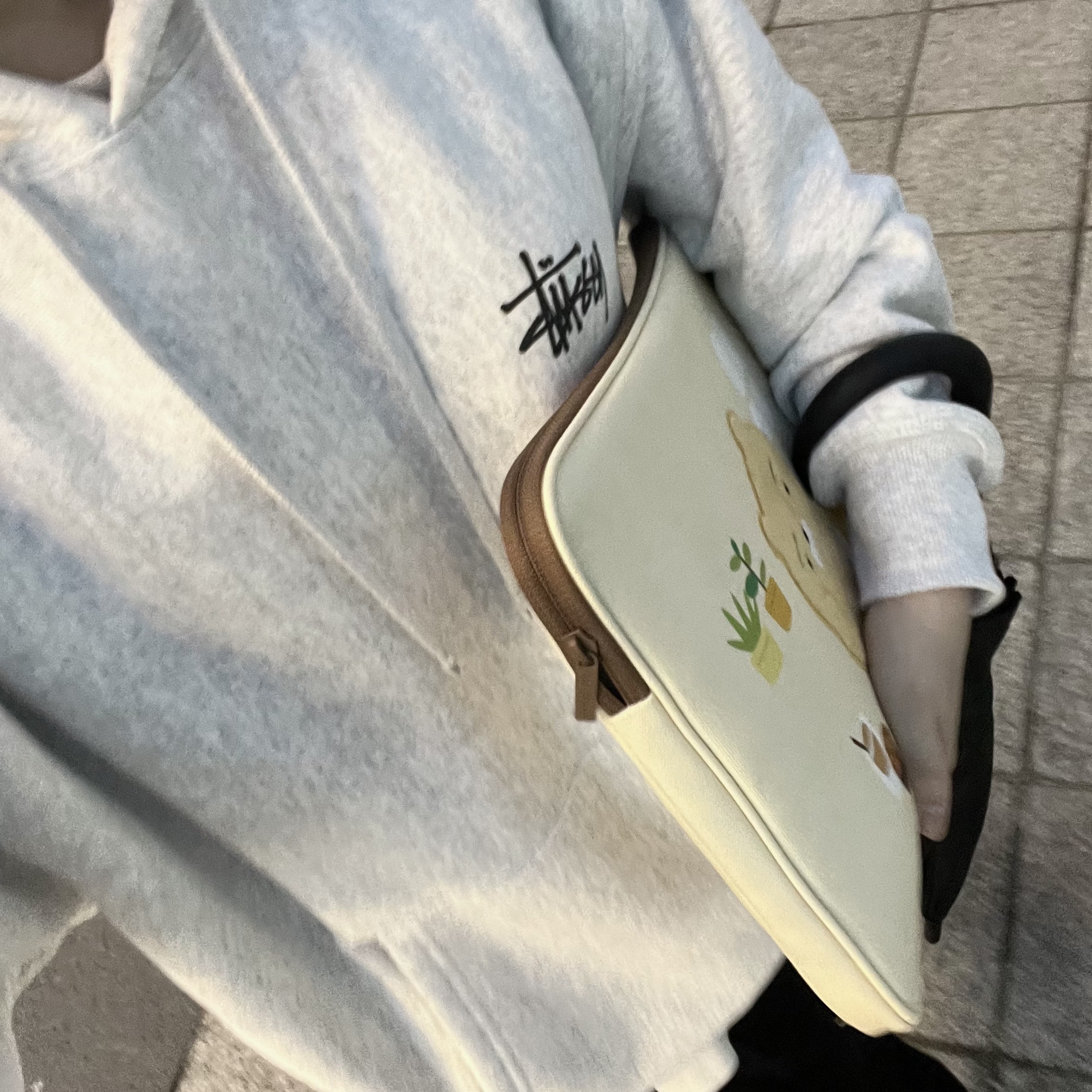 Stussy Basic Stussy Hoodie Ash Heather 2022 착용 스타일