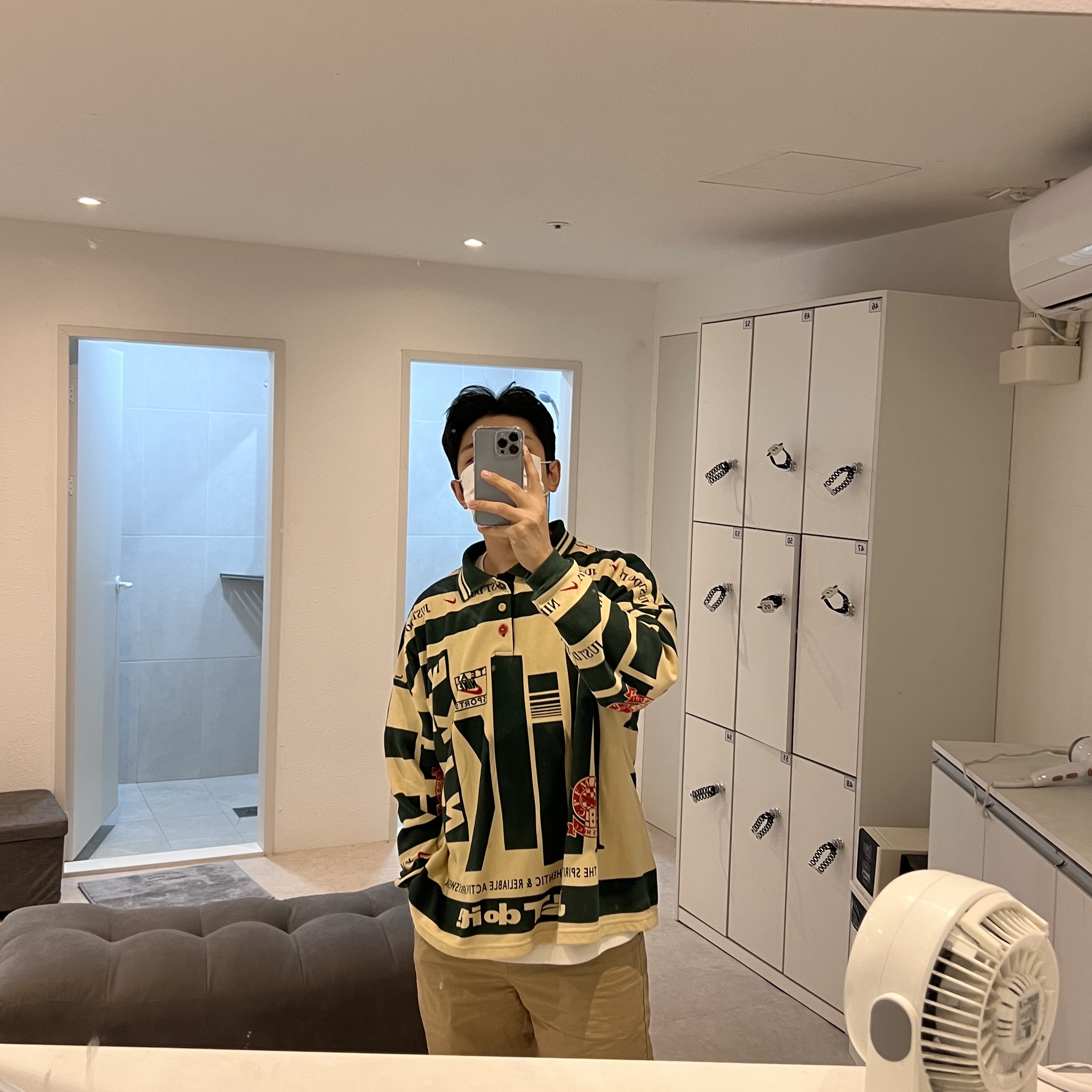 Nike x Cactus Plant Flea Market Long Sleeve Polo Natural - Asia, Nike x Cactus Plant Flea Market Long Sleeve Polo Natural - US/EU 착용 스타일