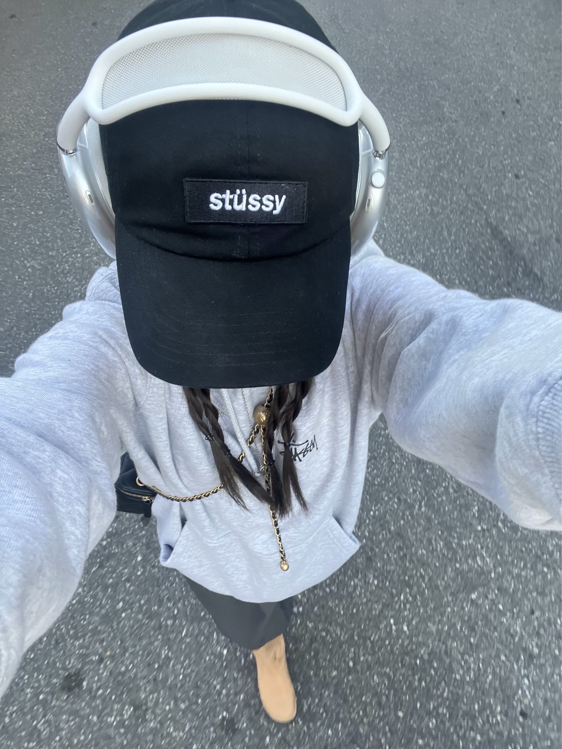 Nike x Stussy NRG RA Pullover Hoodie Dark Grey Heather (DJ9488-063), Stussy Basic Stussy Hoodie Ash Heather 2022 착용 스타일
