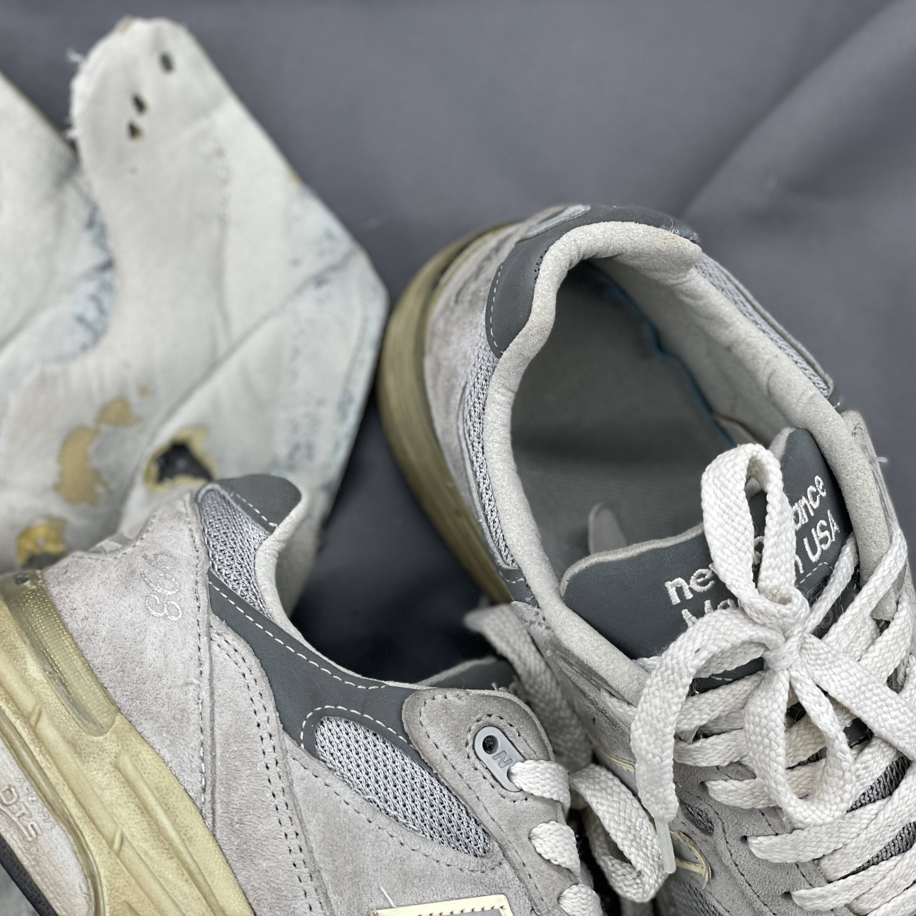 New Balance 993 Made in USA Grey - D Standard 착용 스타일 - 2