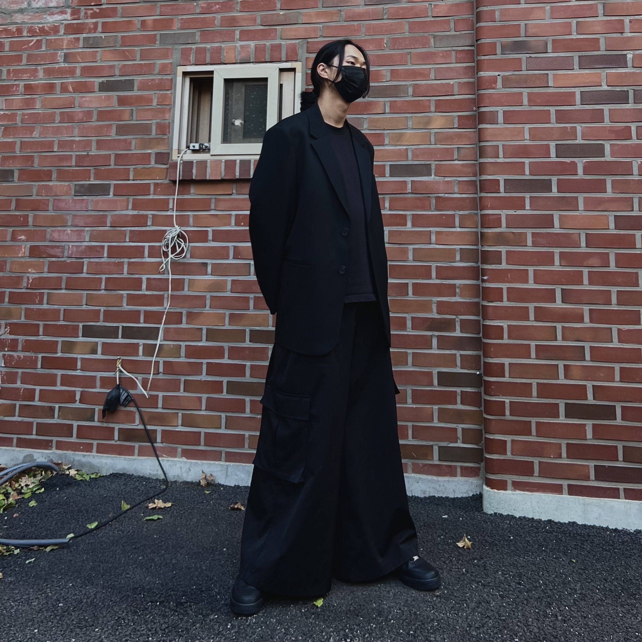 Nike Air Force 1 '07 Low Triple Black 착용 스타일