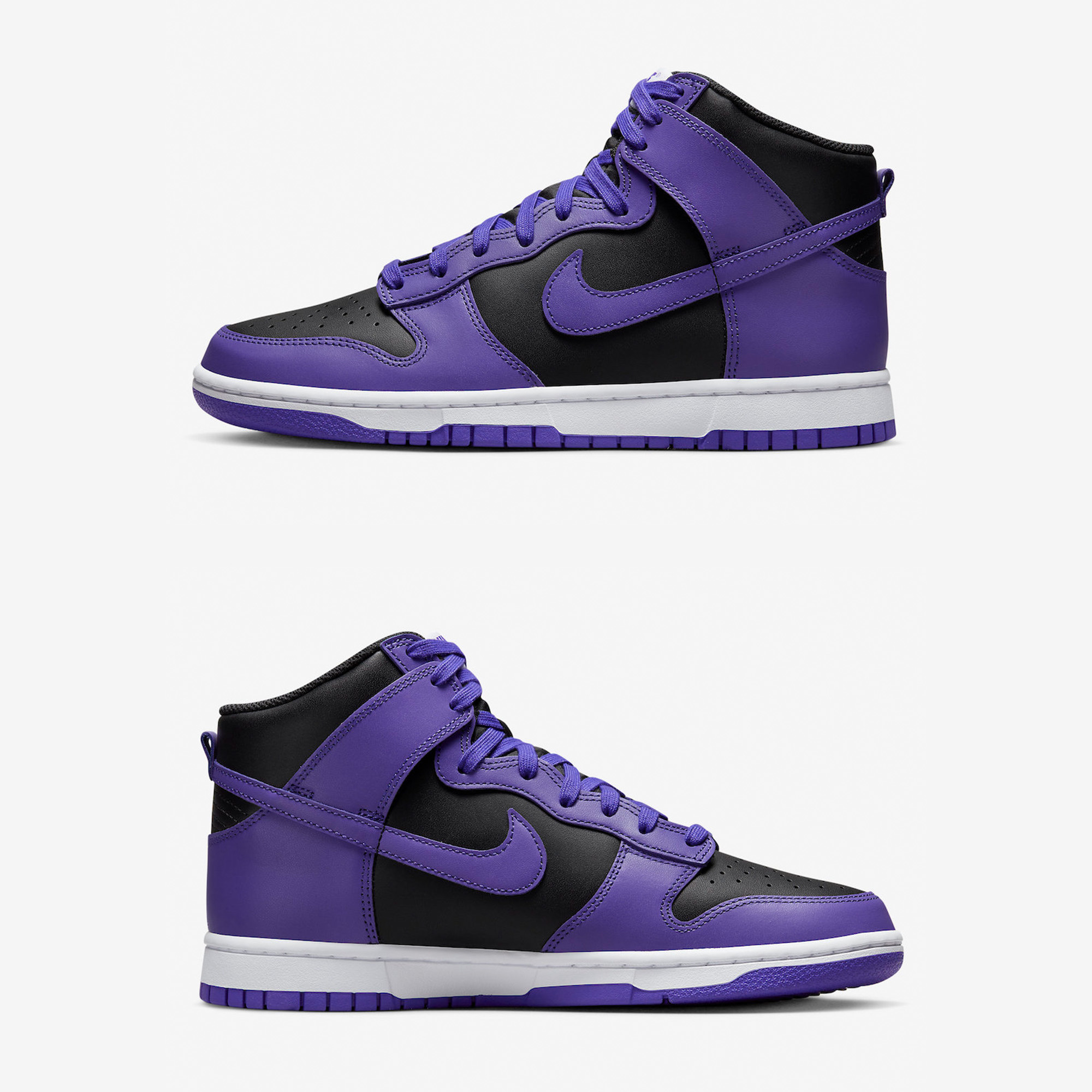 Nike Dunk High Retro Psychic Purple and Black 착용 스타일 - 3
