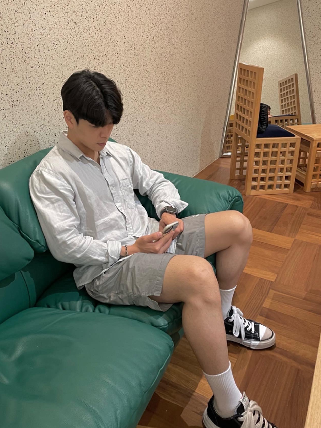 Maison Mihara Yasuhiro Peterson OG Sole Canvas Low Sneakers Black 착용 스타일 - 2