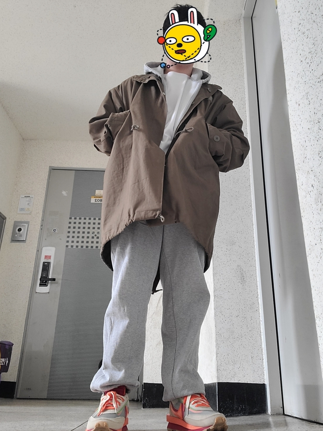Nike x Sacai x Clot LDWaffle Orange Blaze 착용 스타일