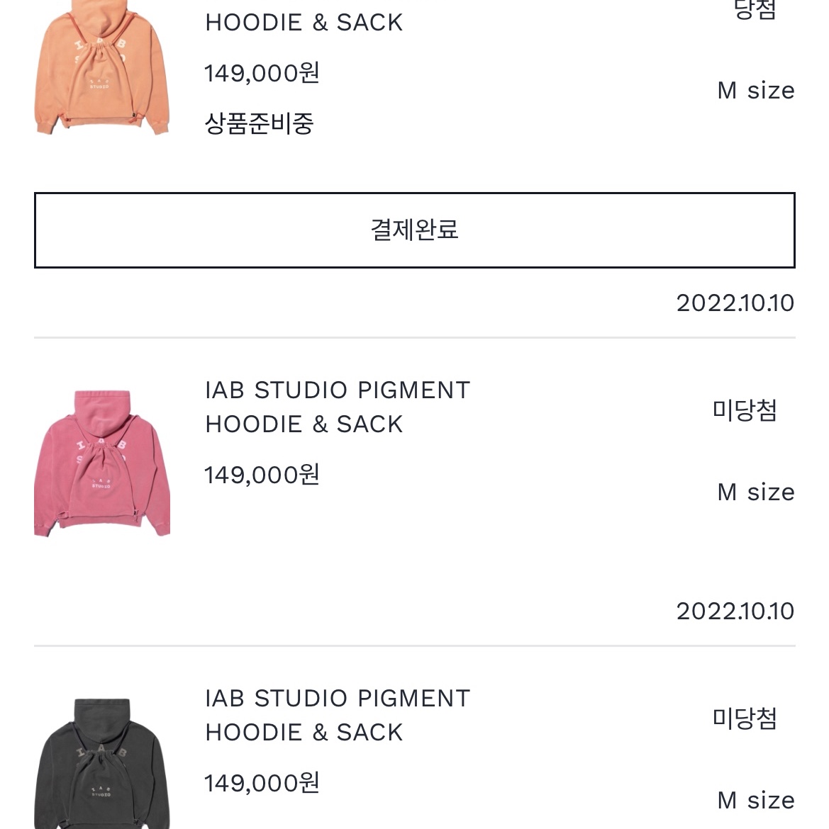 IAB Studio Pigment Hoodie & Sack Salmon 착용 스타일