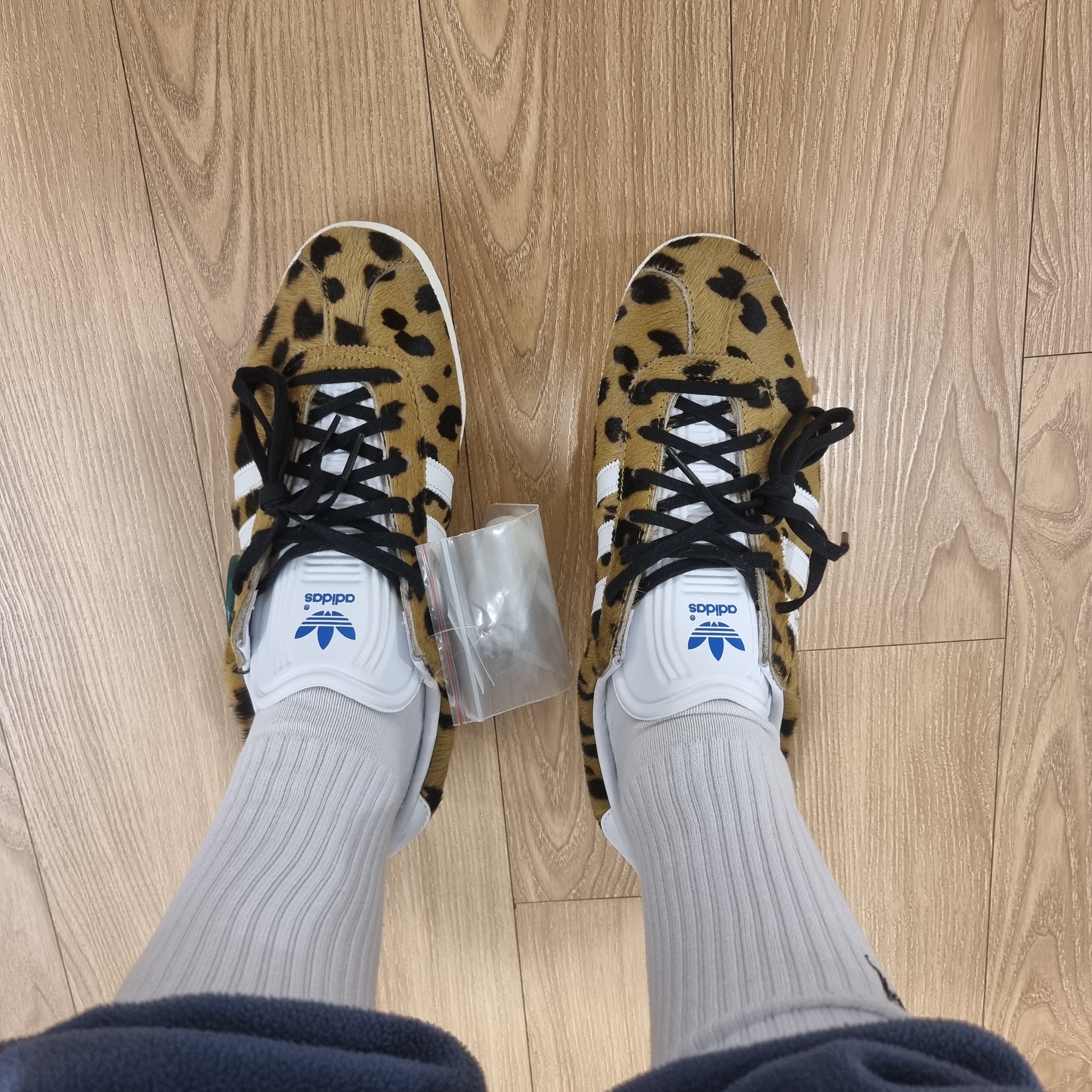Adidas x Noah Gazelle OG Gold Cheetah 착용 스타일