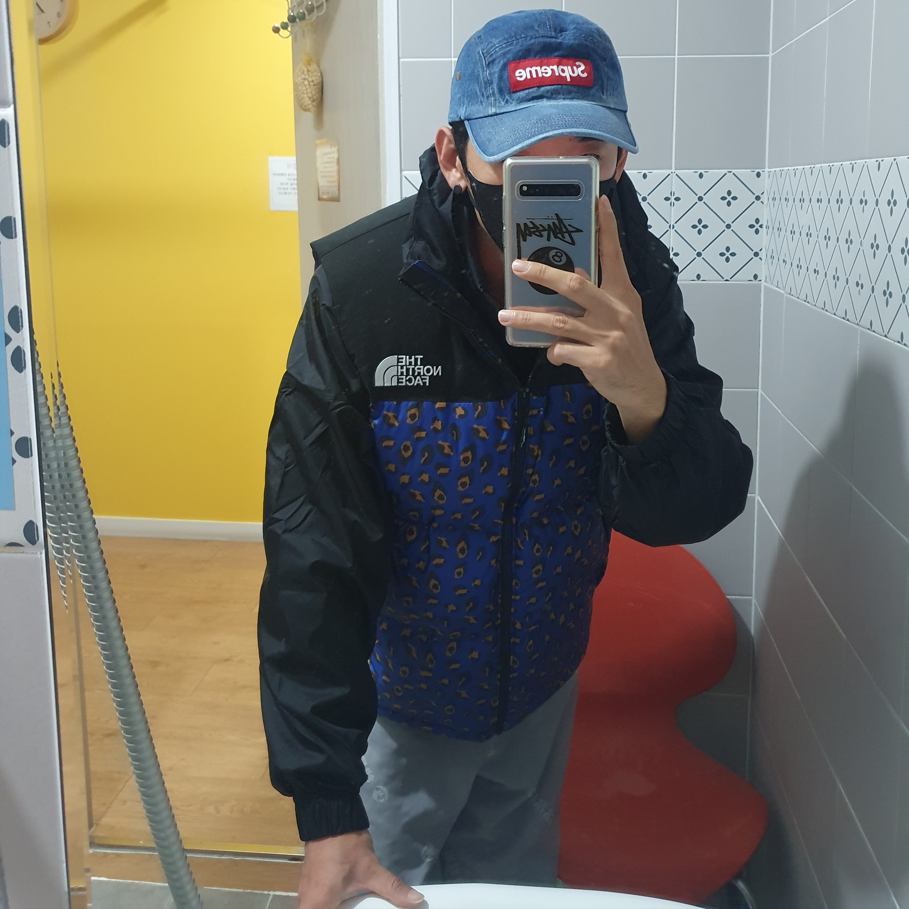 Supreme Washed Chino Twill Camp Cap Denim - 22FW 착용 스타일 - 1