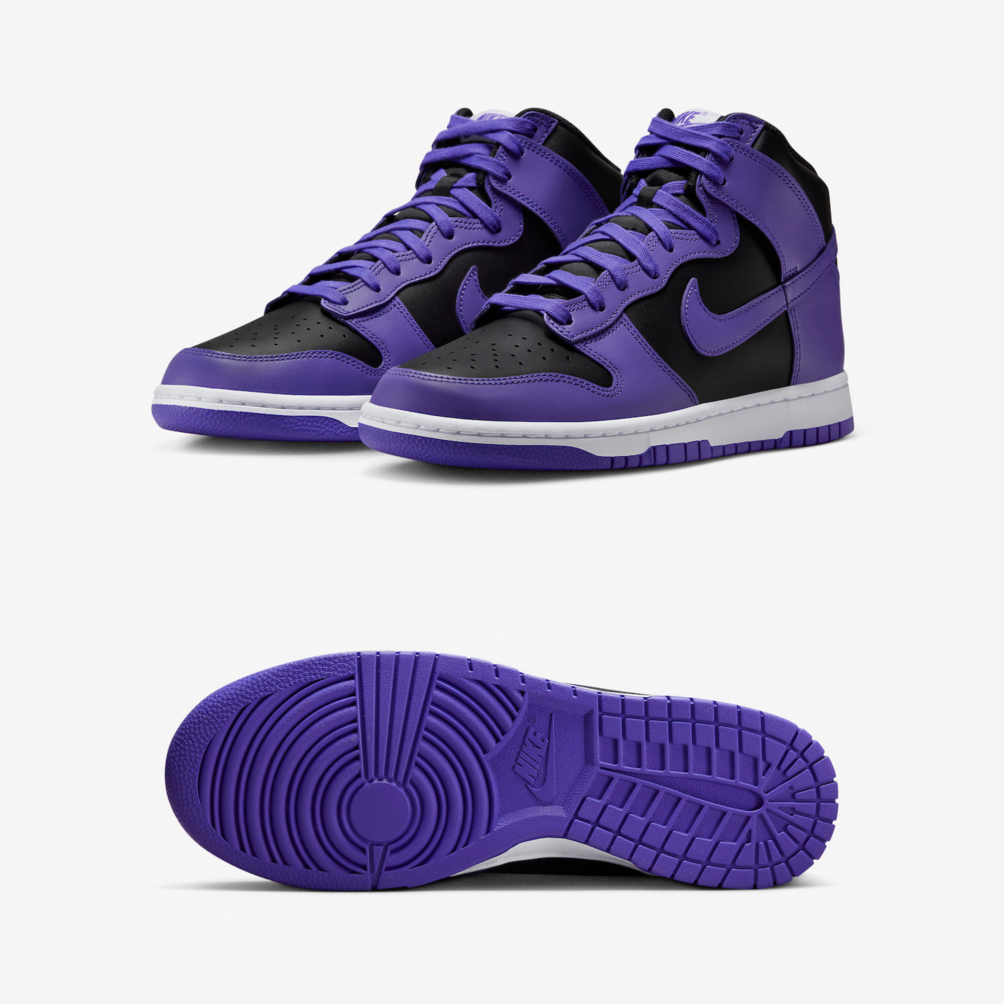 Nike Dunk High Retro Psychic Purple and Black 착용 스타일 - 2