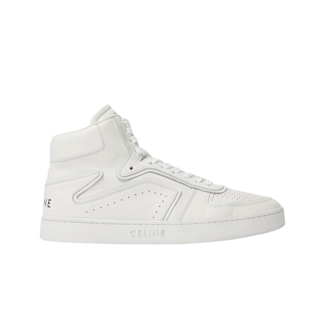 셀린느 CT-03 하이탑 벨크로 카프스킨 스니커즈 옵틱 화이트(Celine CT-03 High Top Velcro Calfskin Sneakers Optic White) - 1